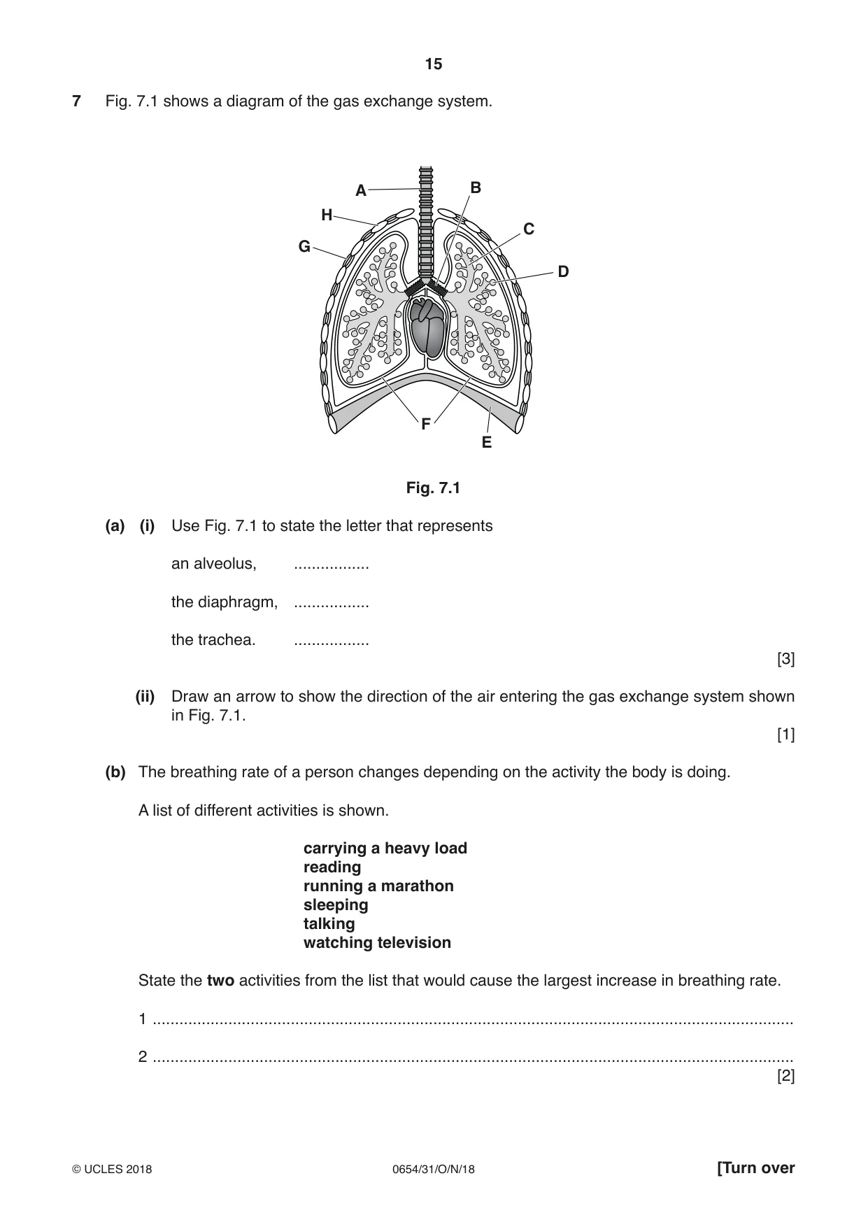 Cambridge IGCSE Sciences - Co-ordinated (Double) 0654 2018 Oct/Nov Paper 3 · Variant 1 question paper, page 15 of 28