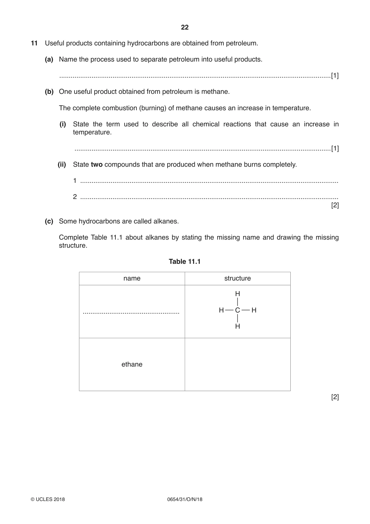 Cambridge IGCSE Sciences - Co-ordinated (Double) 0654 2018 Oct/Nov Paper 3 · Variant 1 question paper, page 22 of 28