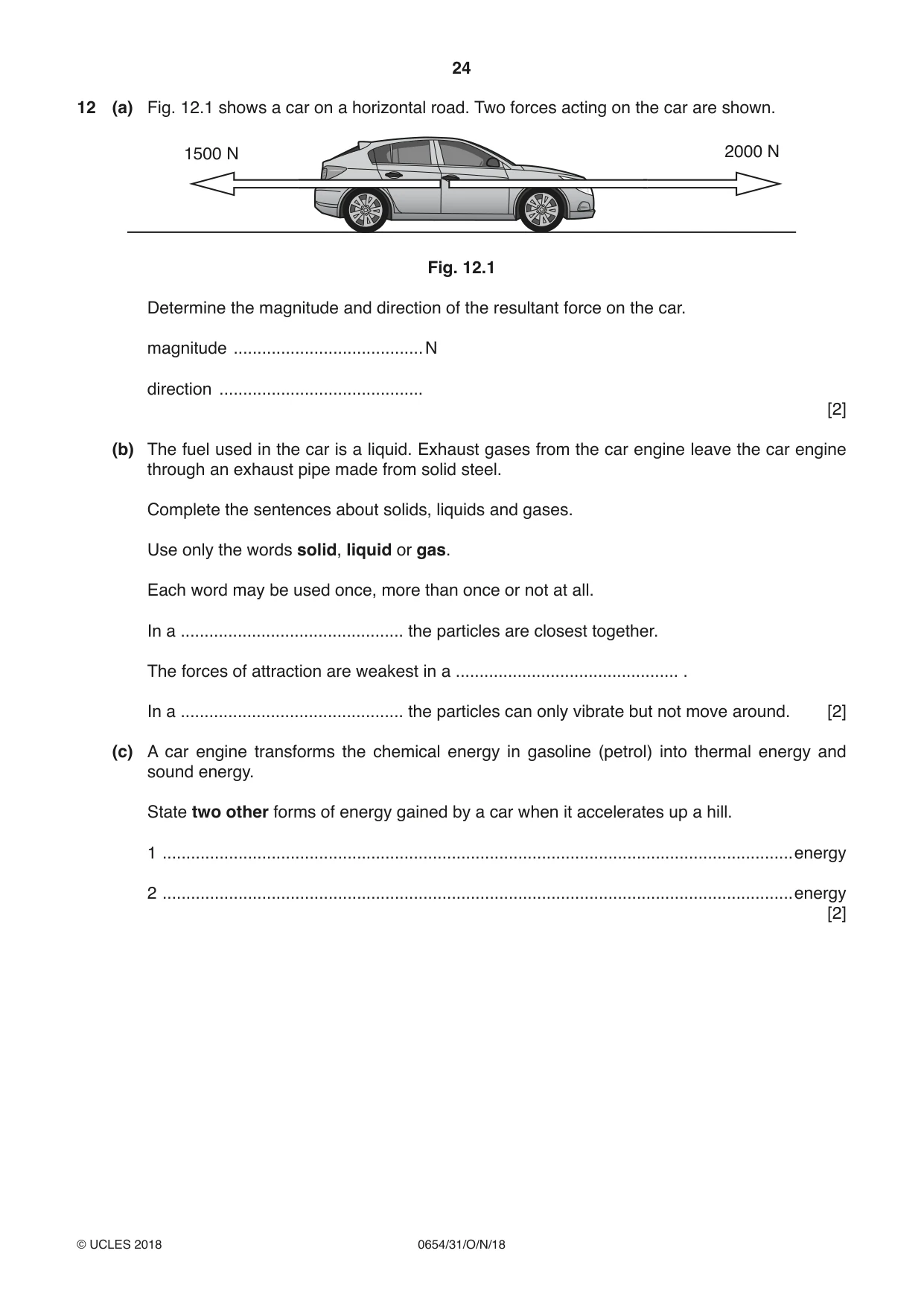 Cambridge IGCSE Sciences - Co-ordinated (Double) 0654 2018 Oct/Nov Paper 3 · Variant 1 question paper, page 24 of 28