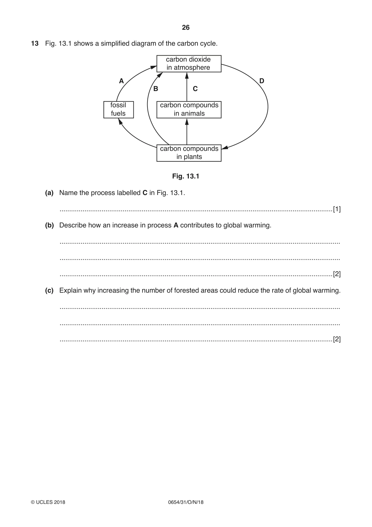 Cambridge IGCSE Sciences - Co-ordinated (Double) 0654 2018 Oct/Nov Paper 3 · Variant 1 question paper, page 26 of 28