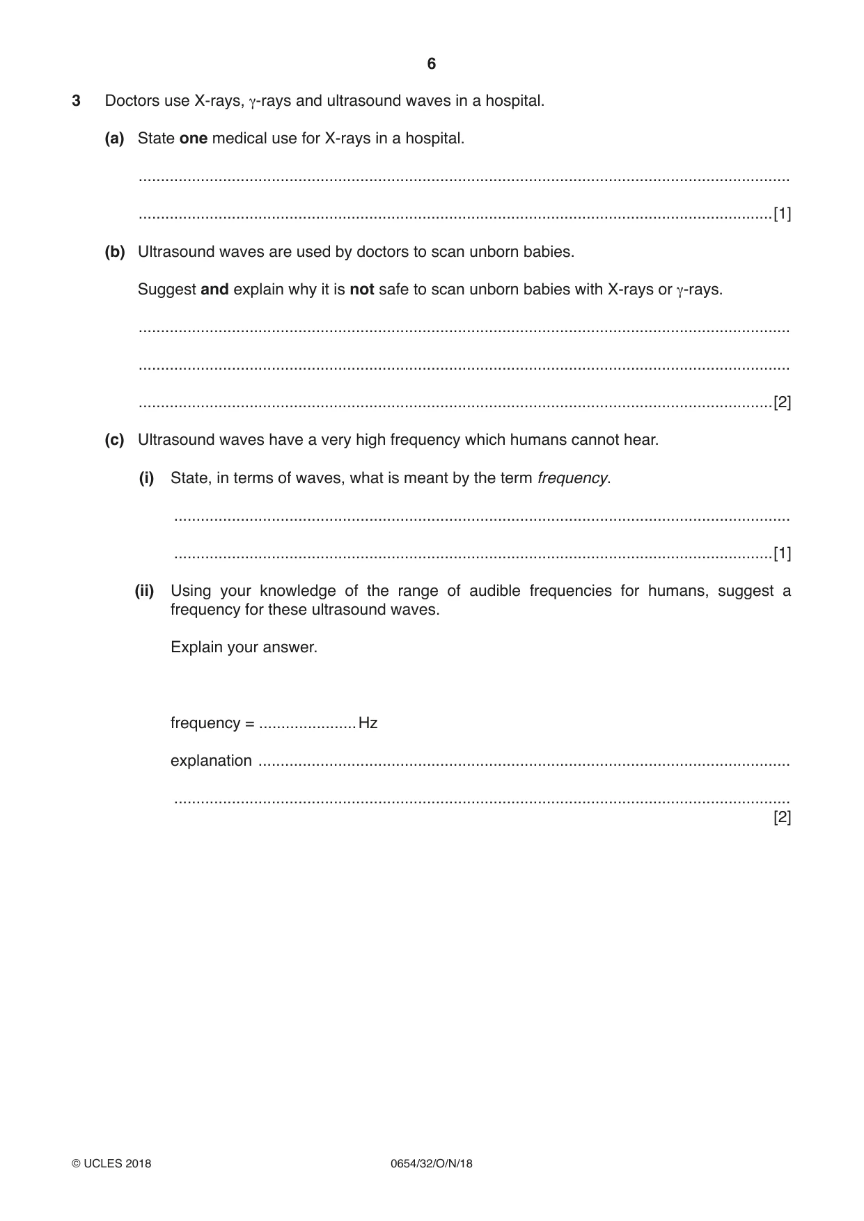 Cambridge IGCSE Sciences - Co-ordinated (Double) 0654 2018 Oct/Nov Paper 3 · Variant 2 question paper, page 6 of 28