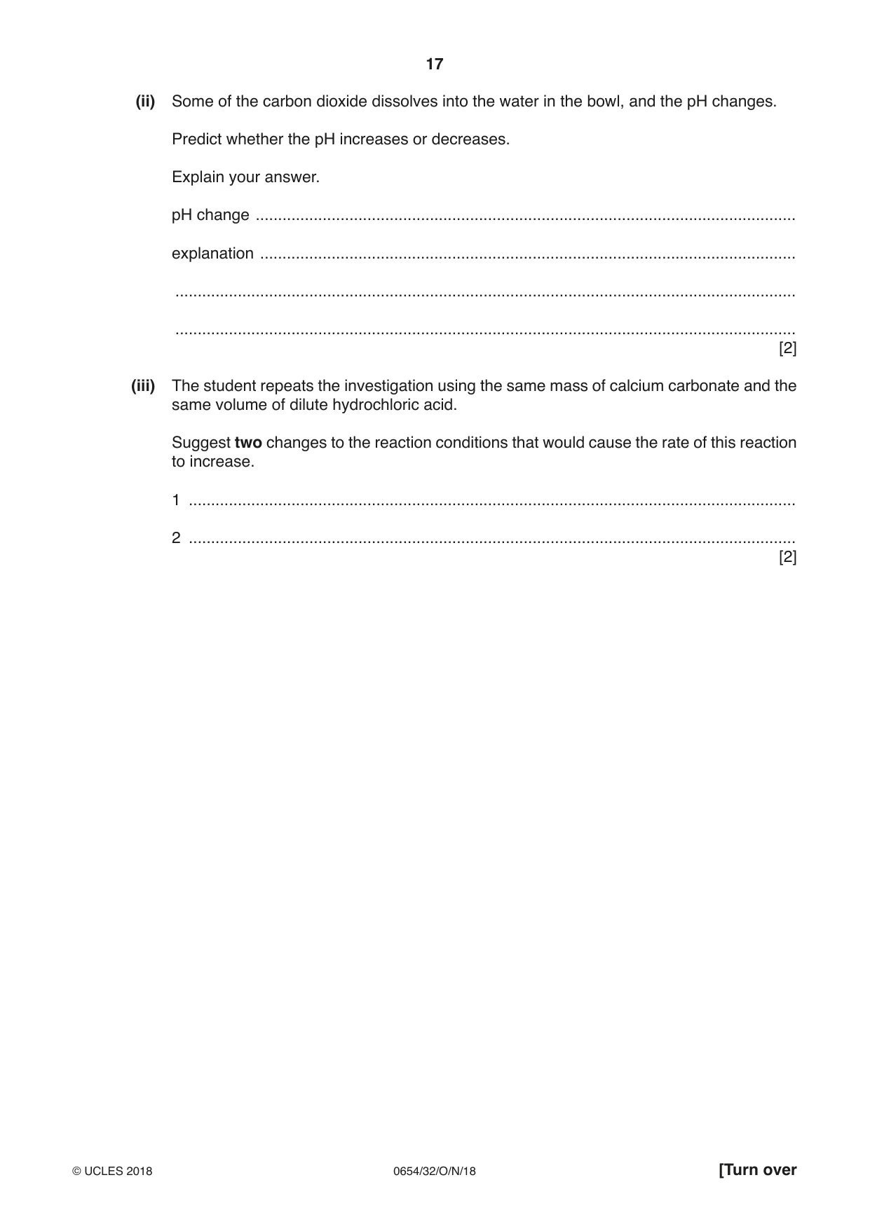 Cambridge IGCSE Sciences - Co-ordinated (Double) 0654 2018 Oct/Nov Paper 3 · Variant 2 question paper, page 17 of 28