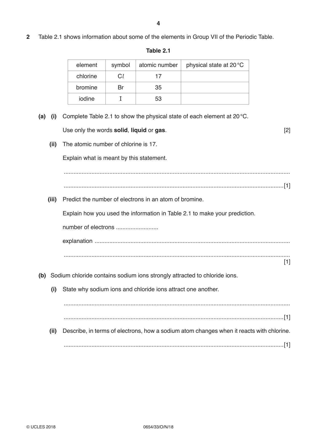 Cambridge IGCSE Sciences - Co-ordinated (Double) 0654 2018 Oct/Nov Paper 3 · Variant 3 question paper, page 4 of 28