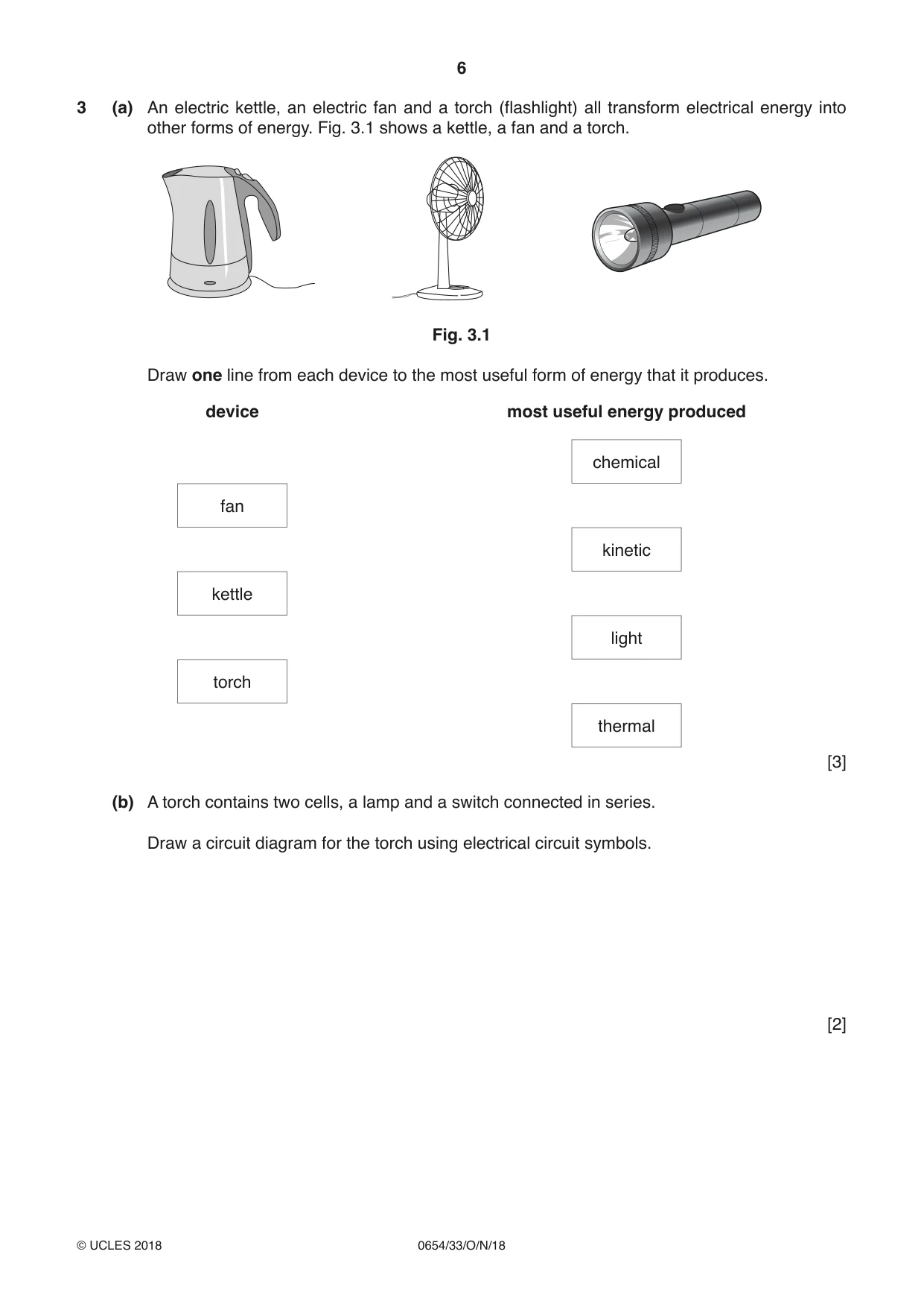 Cambridge IGCSE Sciences - Co-ordinated (Double) 0654 2018 Oct/Nov Paper 3 · Variant 3 question paper, page 6 of 28