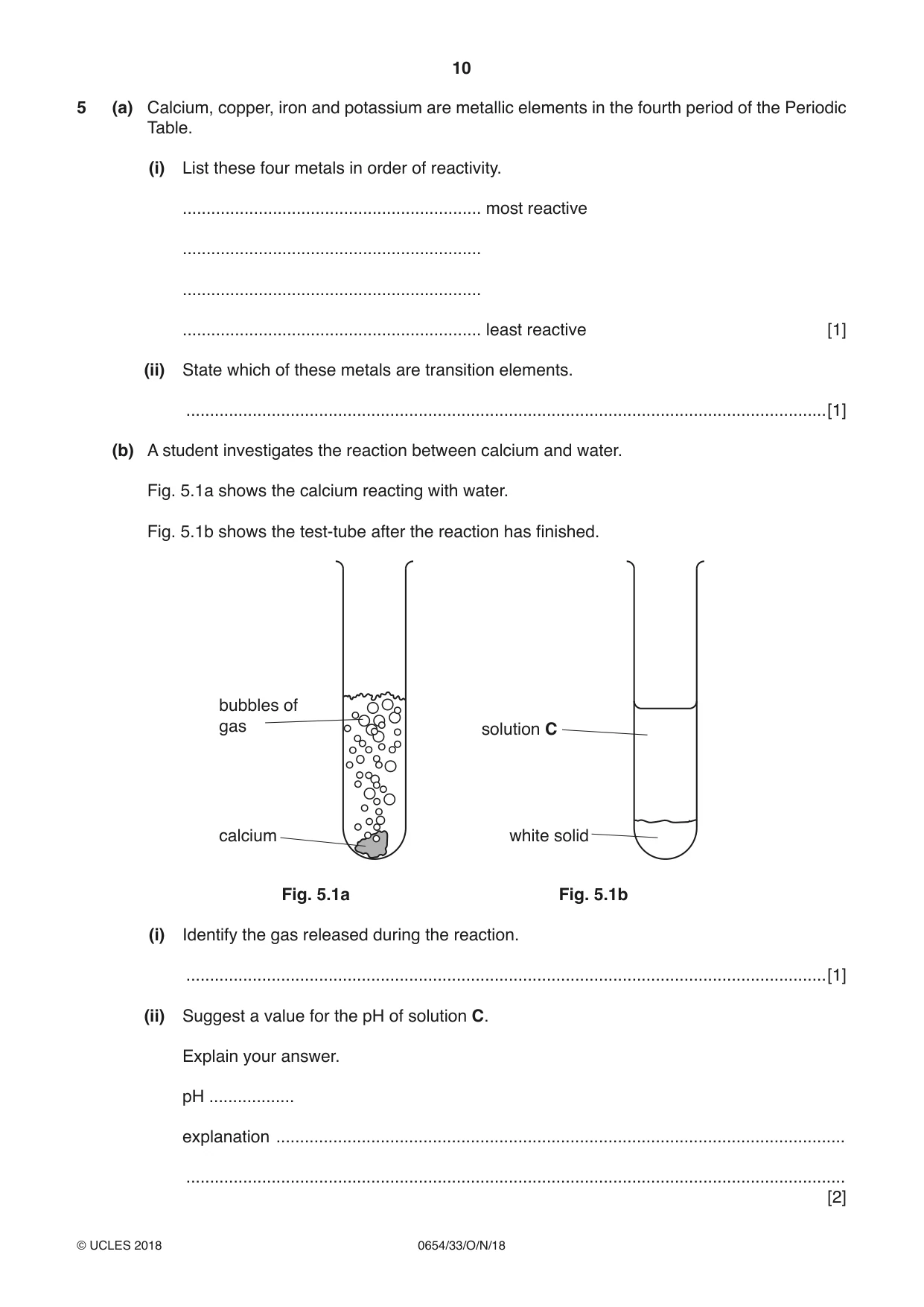 Cambridge IGCSE Sciences - Co-ordinated (Double) 0654 2018 Oct/Nov Paper 3 · Variant 3 question paper, page 10 of 28