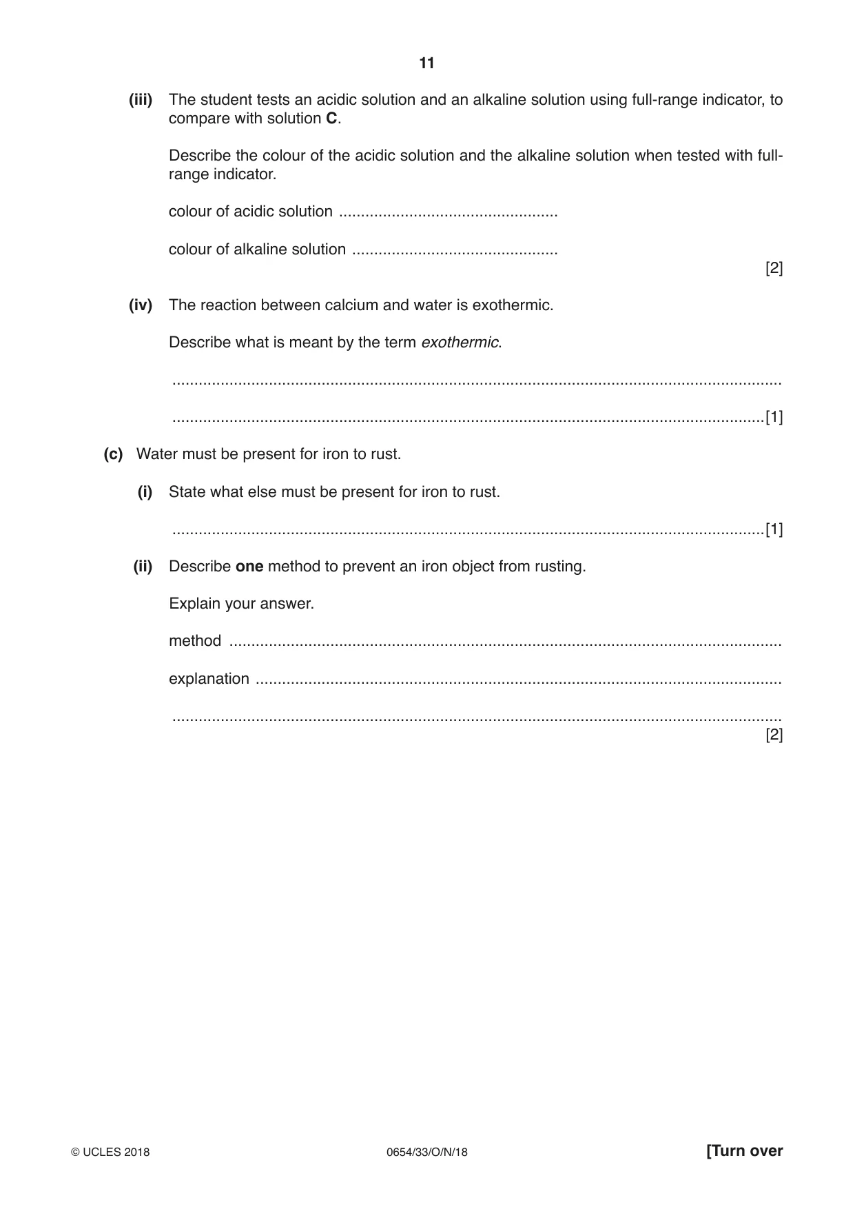 Cambridge IGCSE Sciences - Co-ordinated (Double) 0654 2018 Oct/Nov Paper 3 · Variant 3 question paper, page 11 of 28