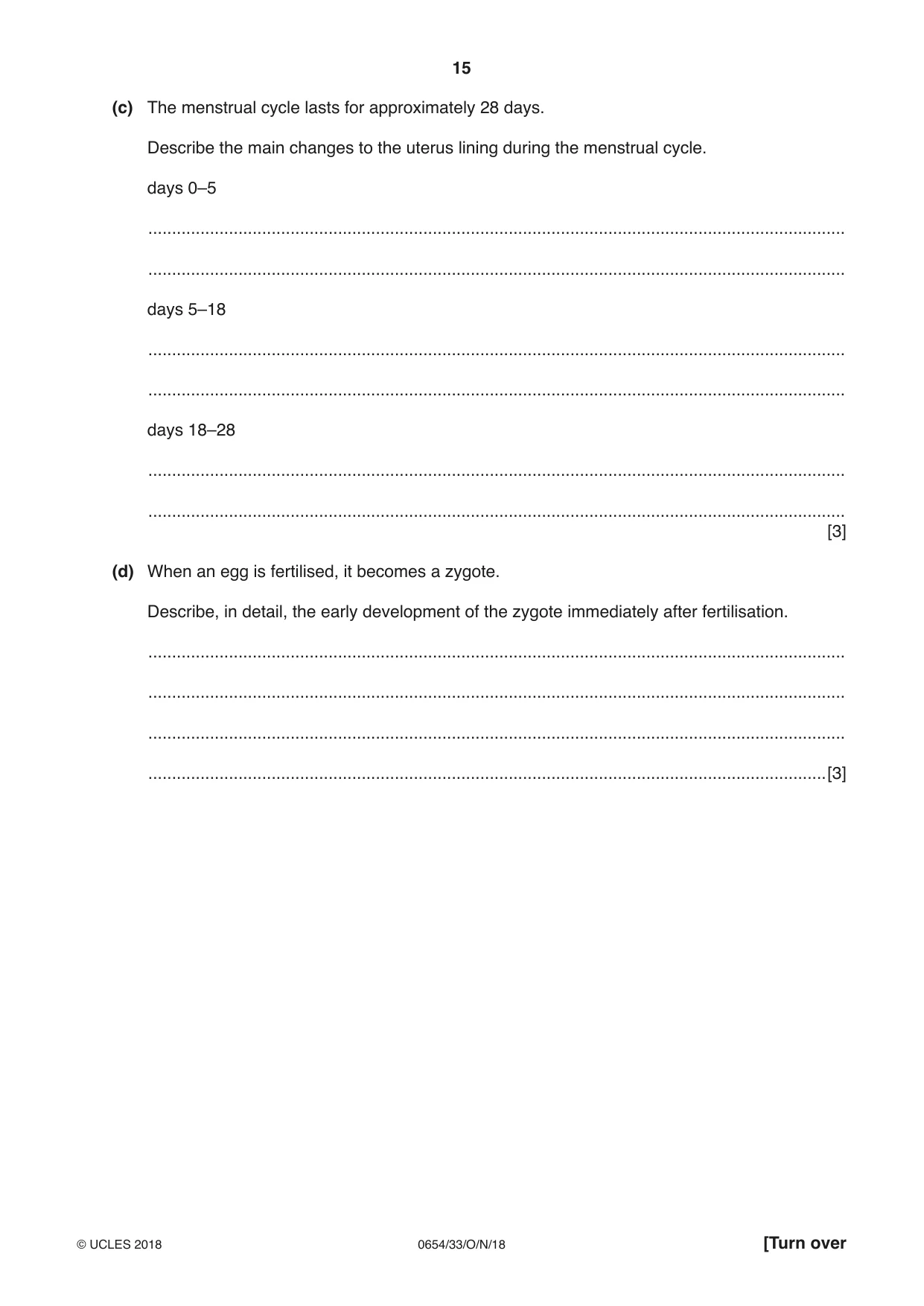 Cambridge IGCSE Sciences - Co-ordinated (Double) 0654 2018 Oct/Nov Paper 3 · Variant 3 question paper, page 15 of 28