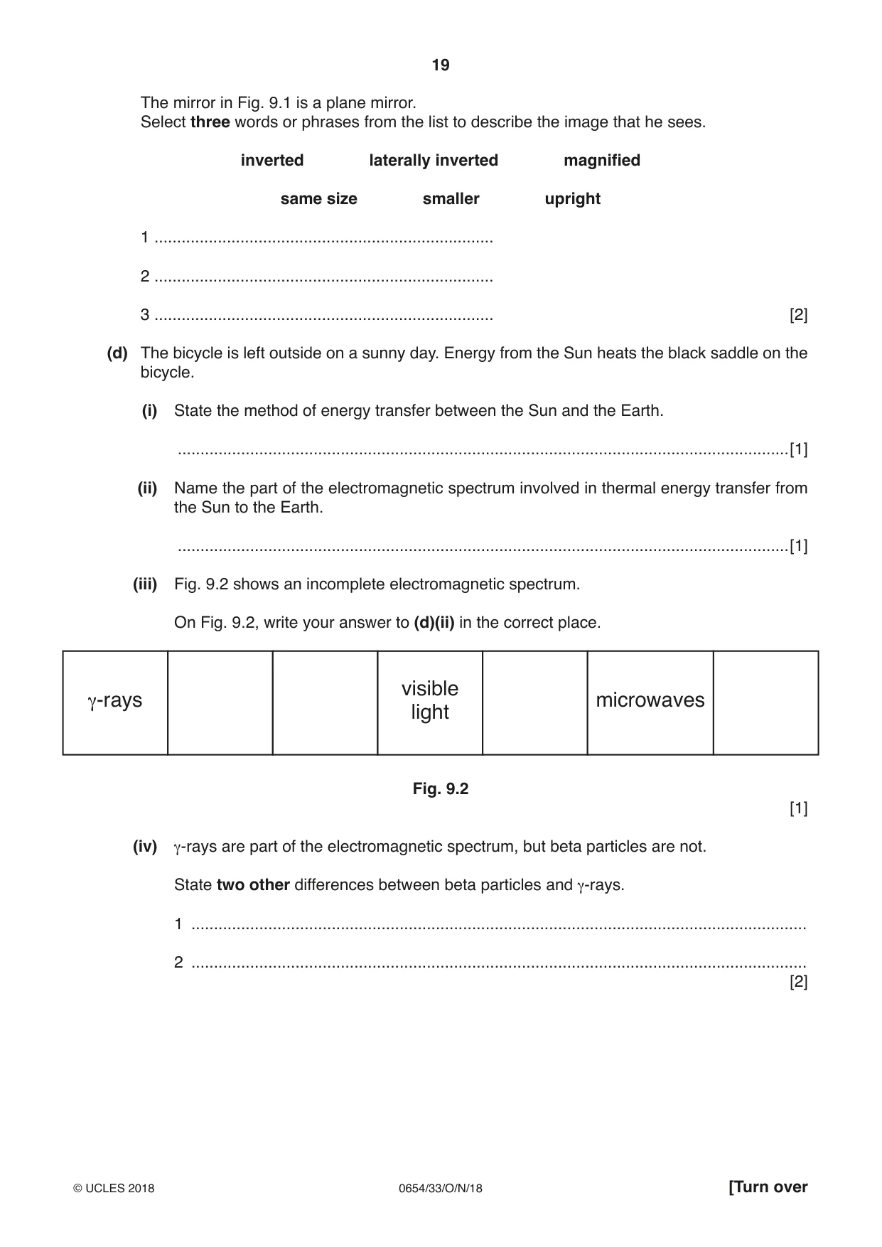 Cambridge IGCSE Sciences - Co-ordinated (Double) 0654 2018 Oct/Nov Paper 3 · Variant 3 question paper, page 19 of 28