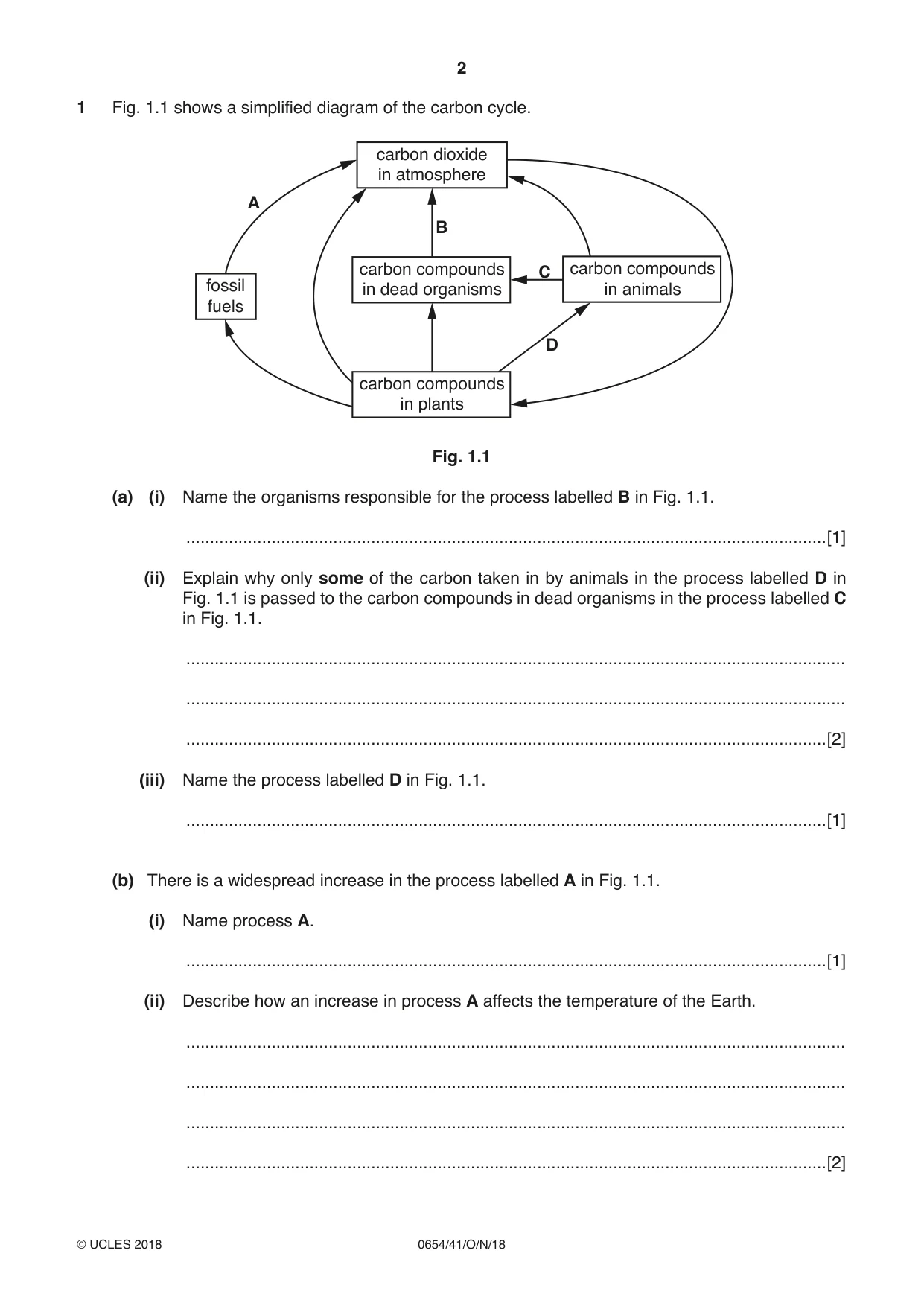 Cambridge IGCSE Sciences - Co-ordinated (Double) 0654 2018 Oct/Nov Paper 4 · Variant 1 question paper, page 2 of 28