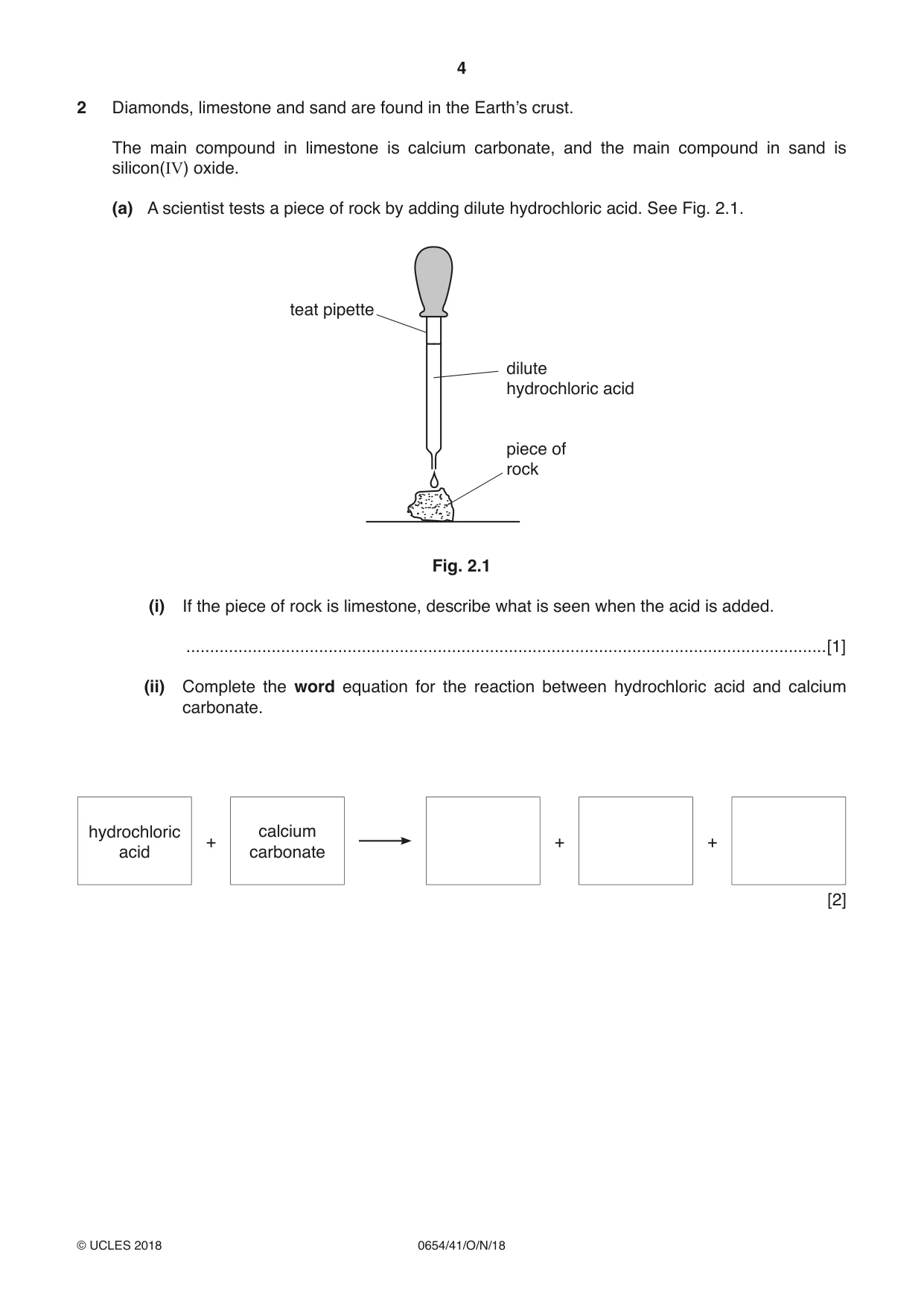 Cambridge IGCSE Sciences - Co-ordinated (Double) 0654 2018 Oct/Nov Paper 4 · Variant 1 question paper, page 4 of 28