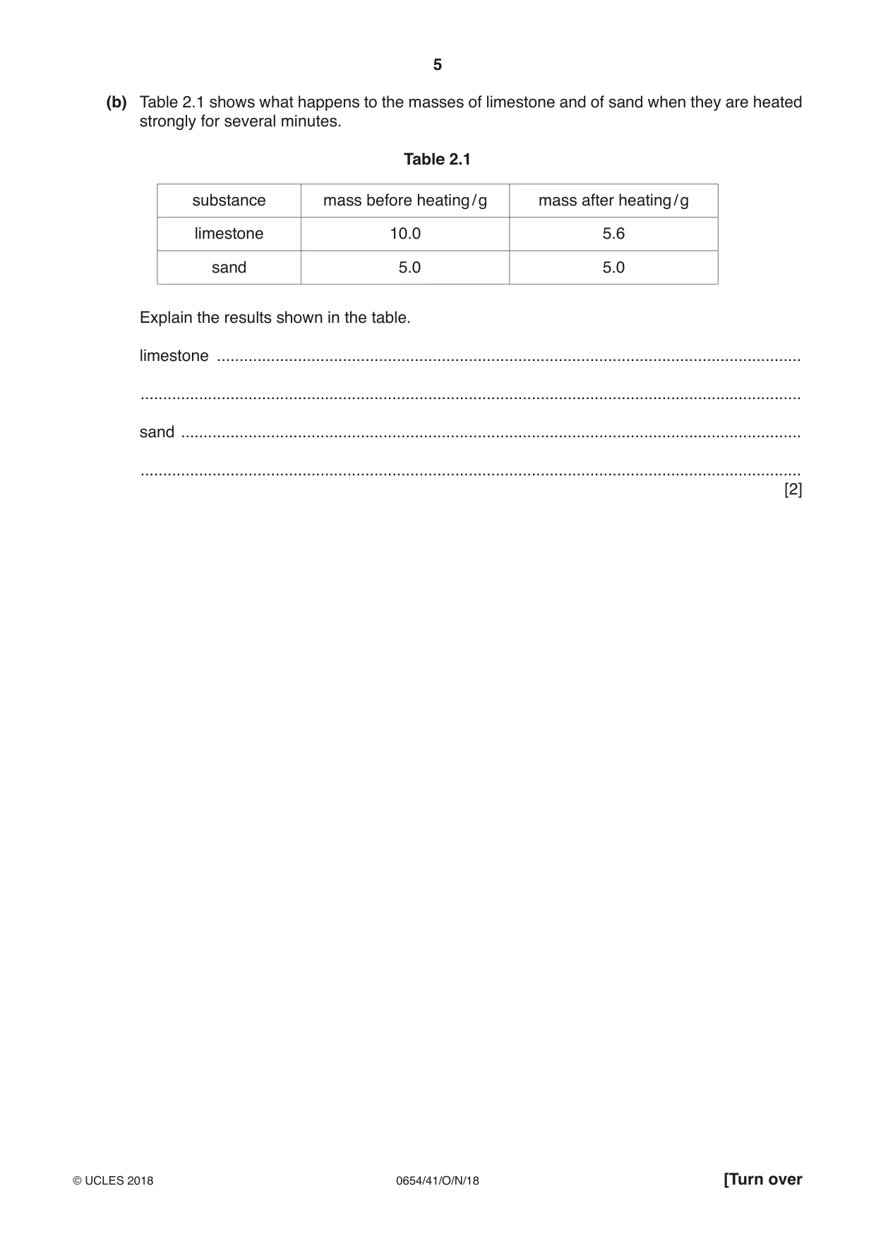 Cambridge IGCSE Sciences - Co-ordinated (Double) 0654 2018 Oct/Nov Paper 4 · Variant 1 question paper, page 5 of 28