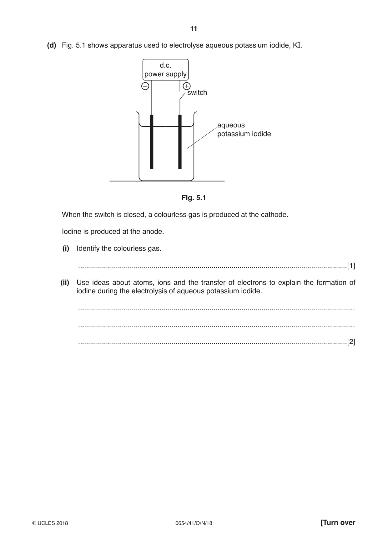 Cambridge IGCSE Sciences - Co-ordinated (Double) 0654 2018 Oct/Nov Paper 4 · Variant 1 question paper, page 11 of 28