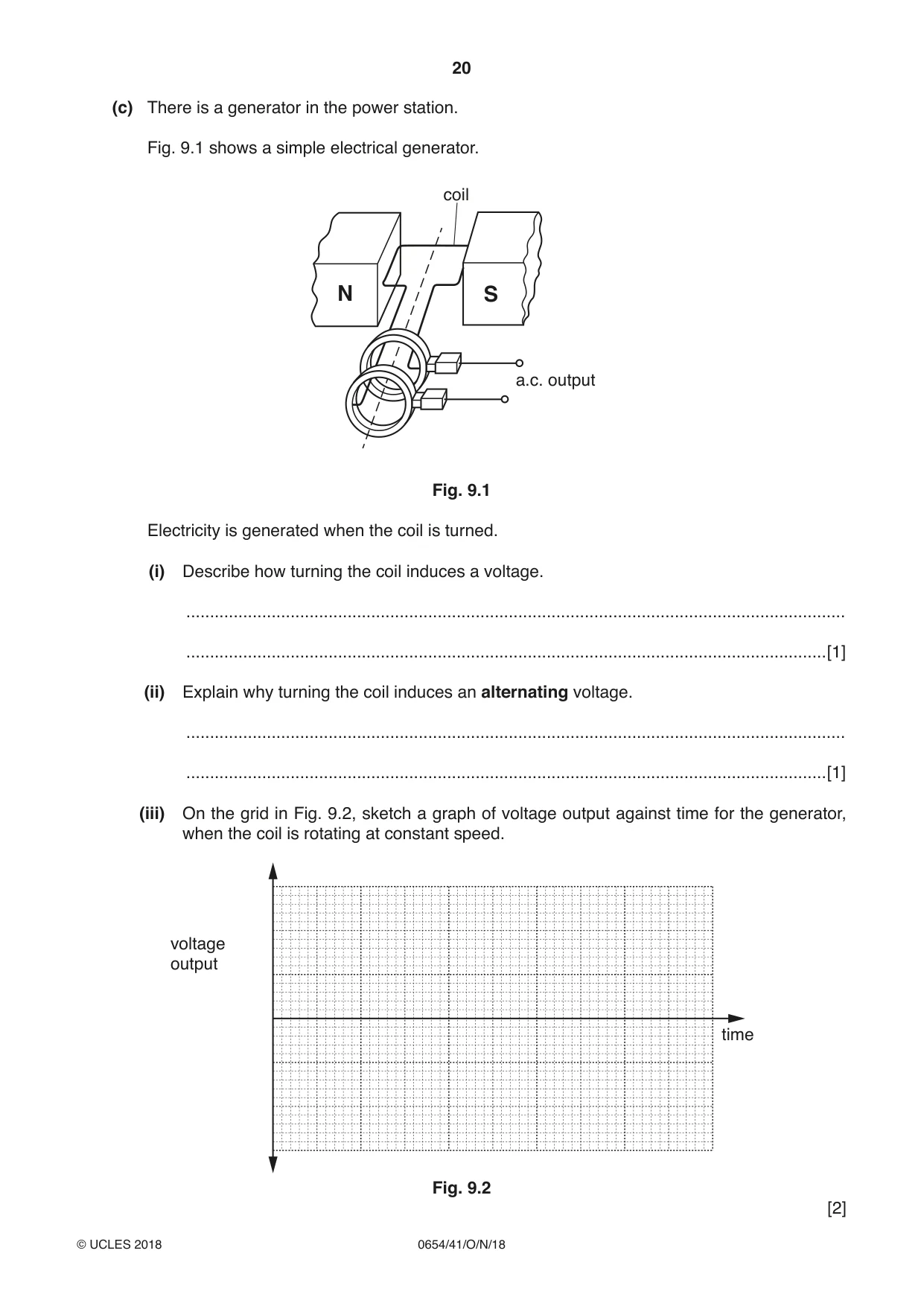 Cambridge IGCSE Sciences - Co-ordinated (Double) 0654 2018 Oct/Nov Paper 4 · Variant 1 question paper, page 20 of 28