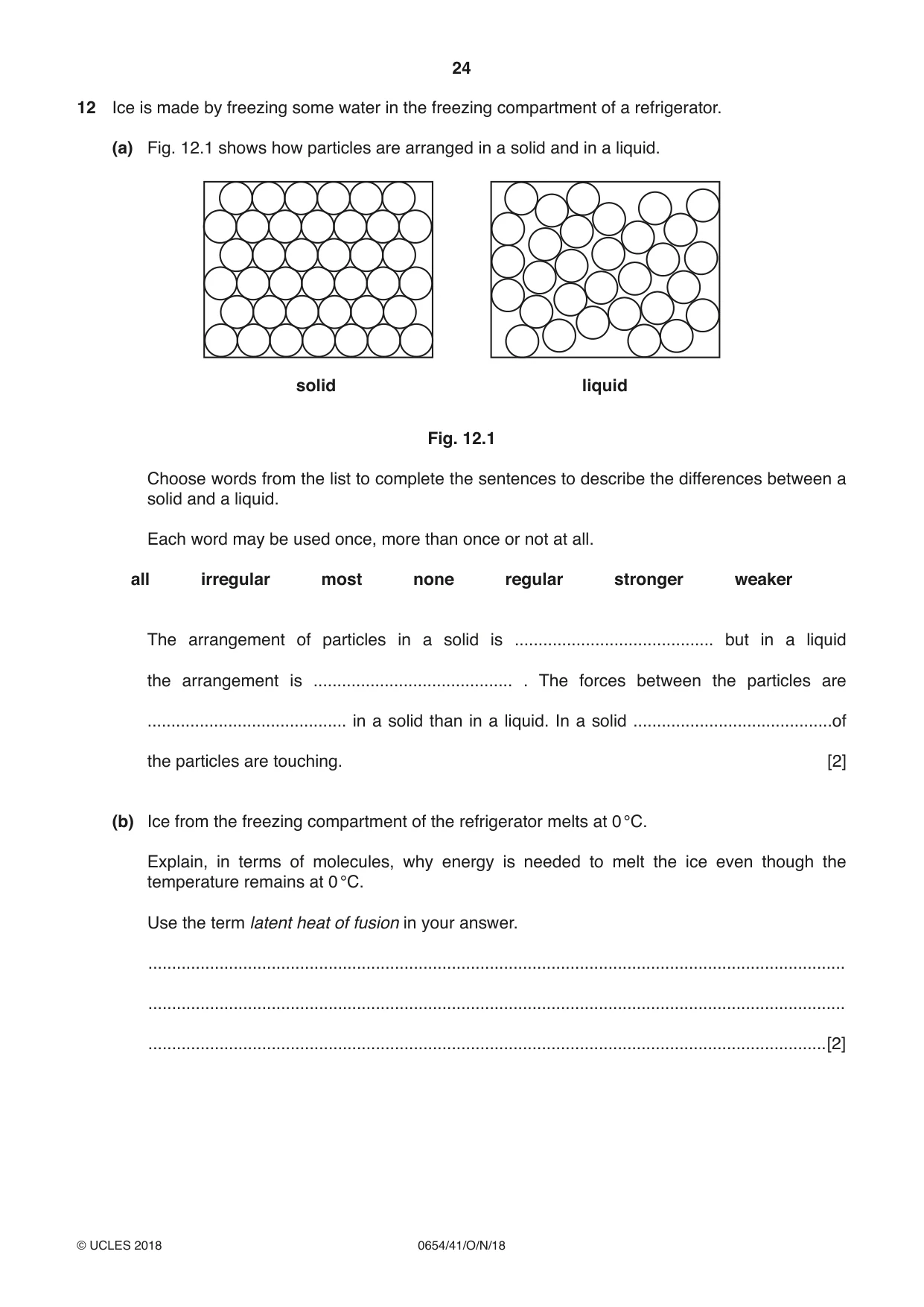 Cambridge IGCSE Sciences - Co-ordinated (Double) 0654 2018 Oct/Nov Paper 4 · Variant 1 question paper, page 24 of 28