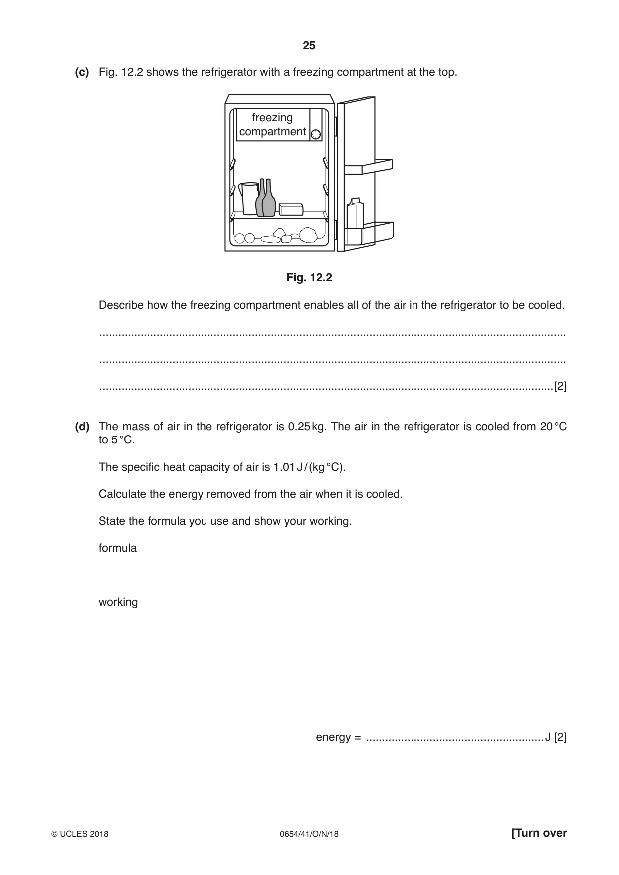 Cambridge IGCSE Sciences - Co-ordinated (Double) 0654 2018 Oct/Nov Paper 4 · Variant 1 question paper, page 25 of 28