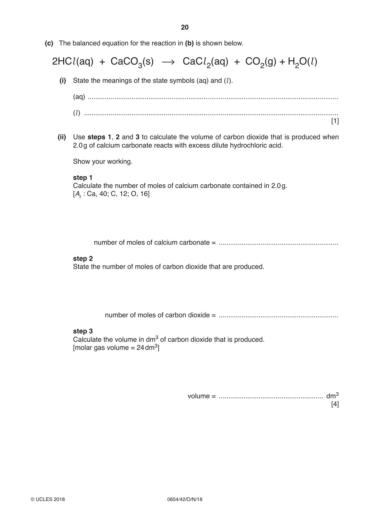 Cambridge IGCSE Sciences - Co-ordinated (Double) 0654 2018 Oct/Nov Paper 4 · Variant 2 question paper, page 20 of 36