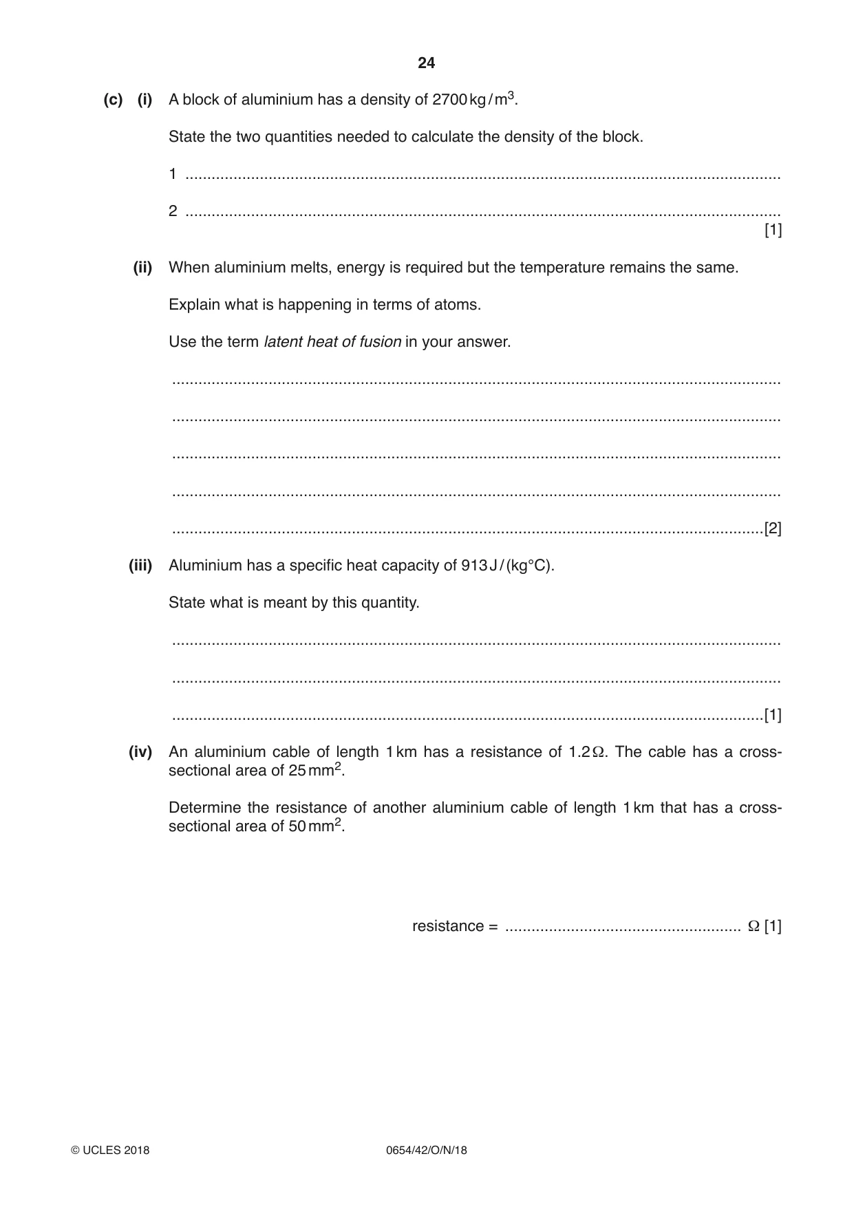 Cambridge IGCSE Sciences - Co-ordinated (Double) 0654 2018 Oct/Nov Paper 4 · Variant 2 question paper, page 24 of 36