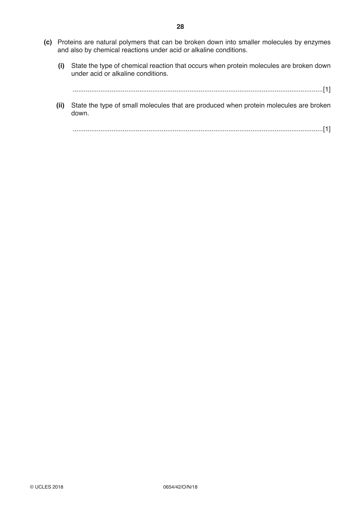 Cambridge IGCSE Sciences - Co-ordinated (Double) 0654 2018 Oct/Nov Paper 4 · Variant 2 question paper, page 28 of 36