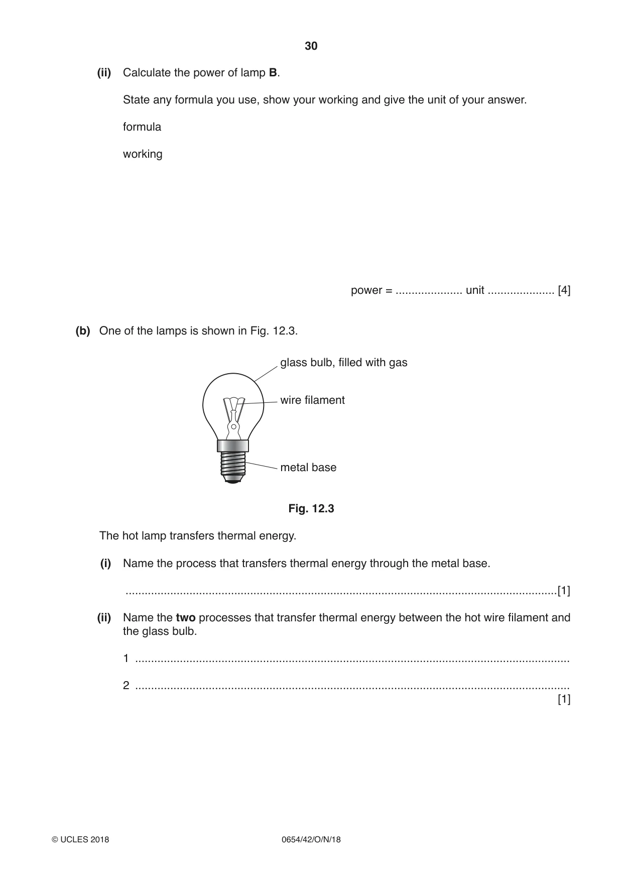 Cambridge IGCSE Sciences - Co-ordinated (Double) 0654 2018 Oct/Nov Paper 4 · Variant 2 question paper, page 30 of 36