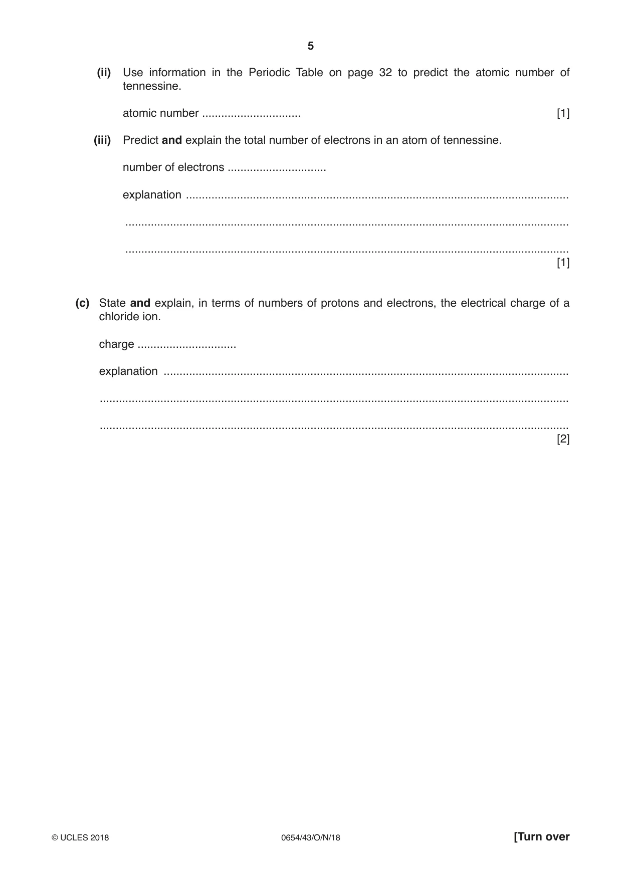 Cambridge IGCSE Sciences - Co-ordinated (Double) 0654 2018 Oct/Nov Paper 4 · Variant 3 question paper, page 5 of 32