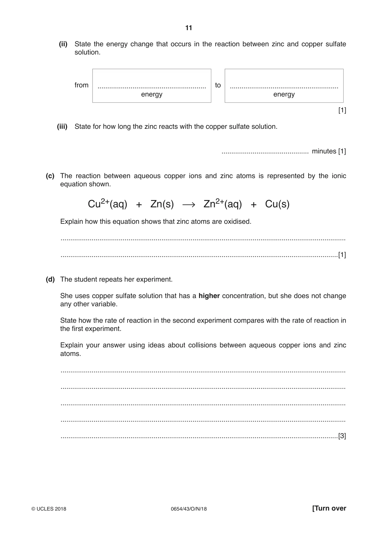 Cambridge IGCSE Sciences - Co-ordinated (Double) 0654 2018 Oct/Nov Paper 4 · Variant 3 question paper, page 11 of 32