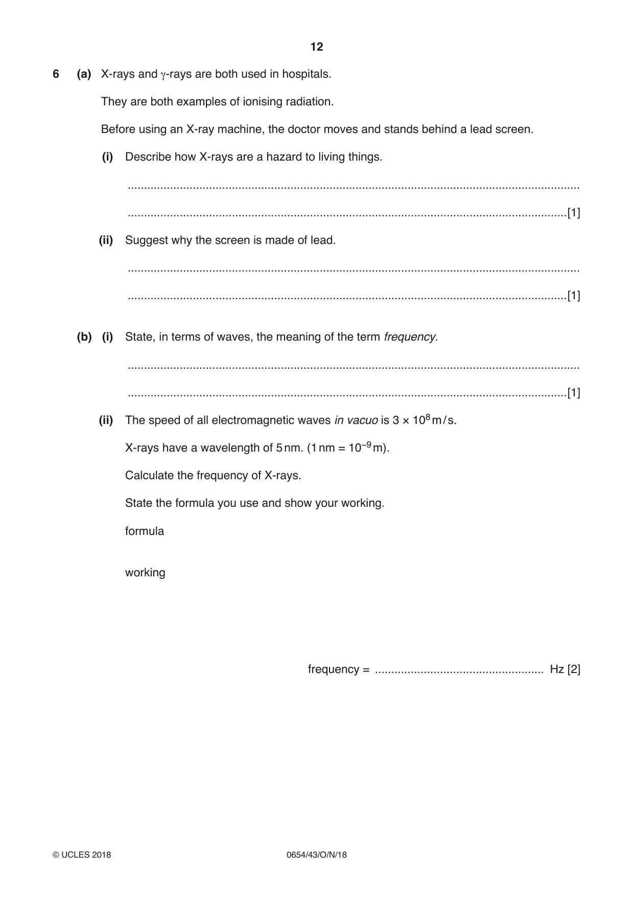 Cambridge IGCSE Sciences - Co-ordinated (Double) 0654 2018 Oct/Nov Paper 4 · Variant 3 question paper, page 12 of 32
