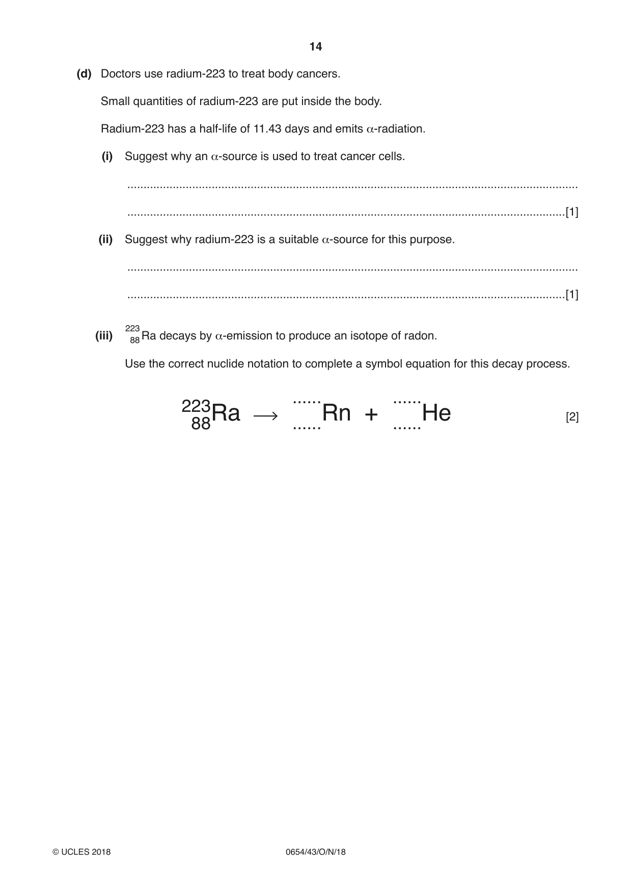 Cambridge IGCSE Sciences - Co-ordinated (Double) 0654 2018 Oct/Nov Paper 4 · Variant 3 question paper, page 14 of 32