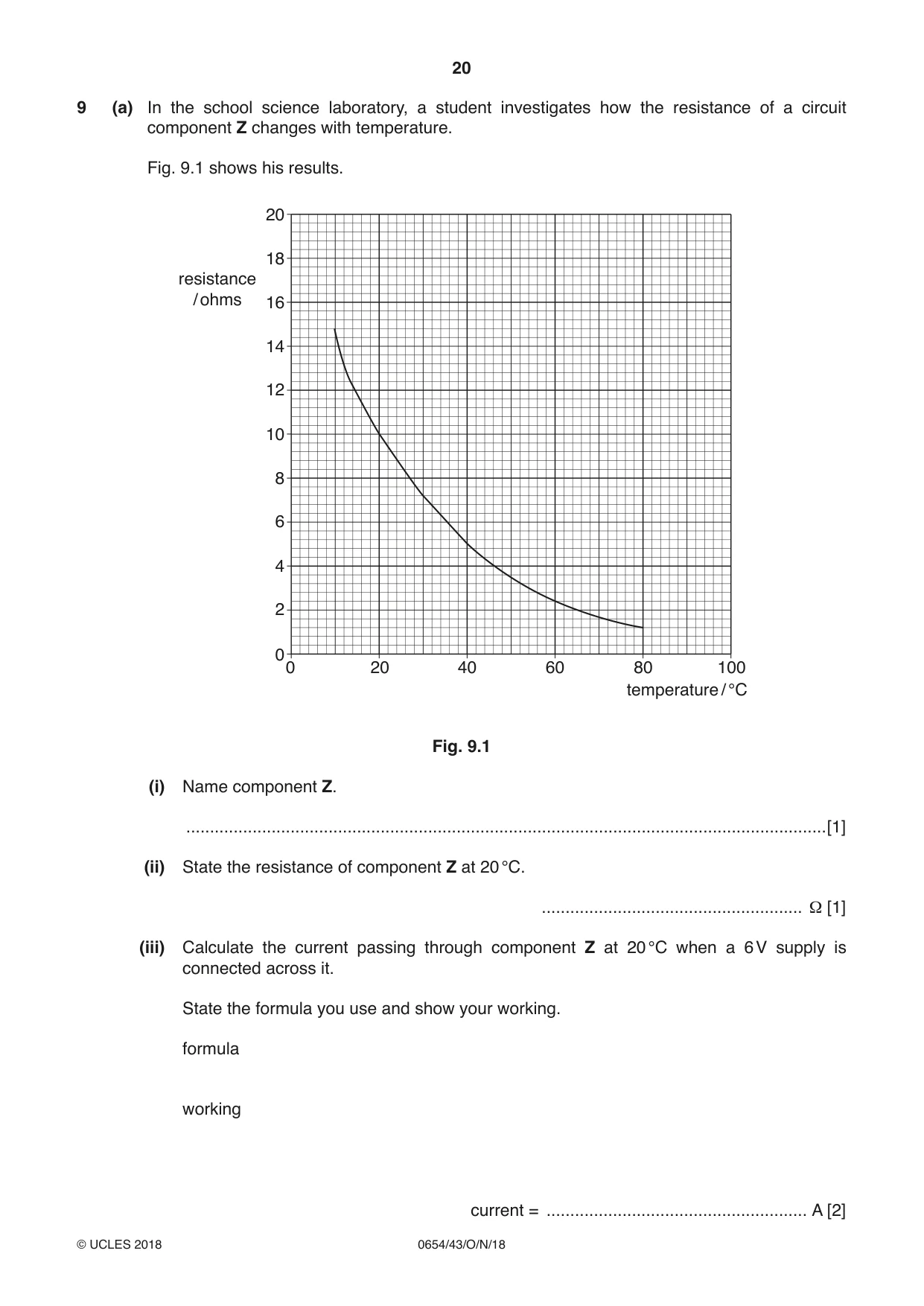 Cambridge IGCSE Sciences - Co-ordinated (Double) 0654 2018 Oct/Nov Paper 4 · Variant 3 question paper, page 20 of 32