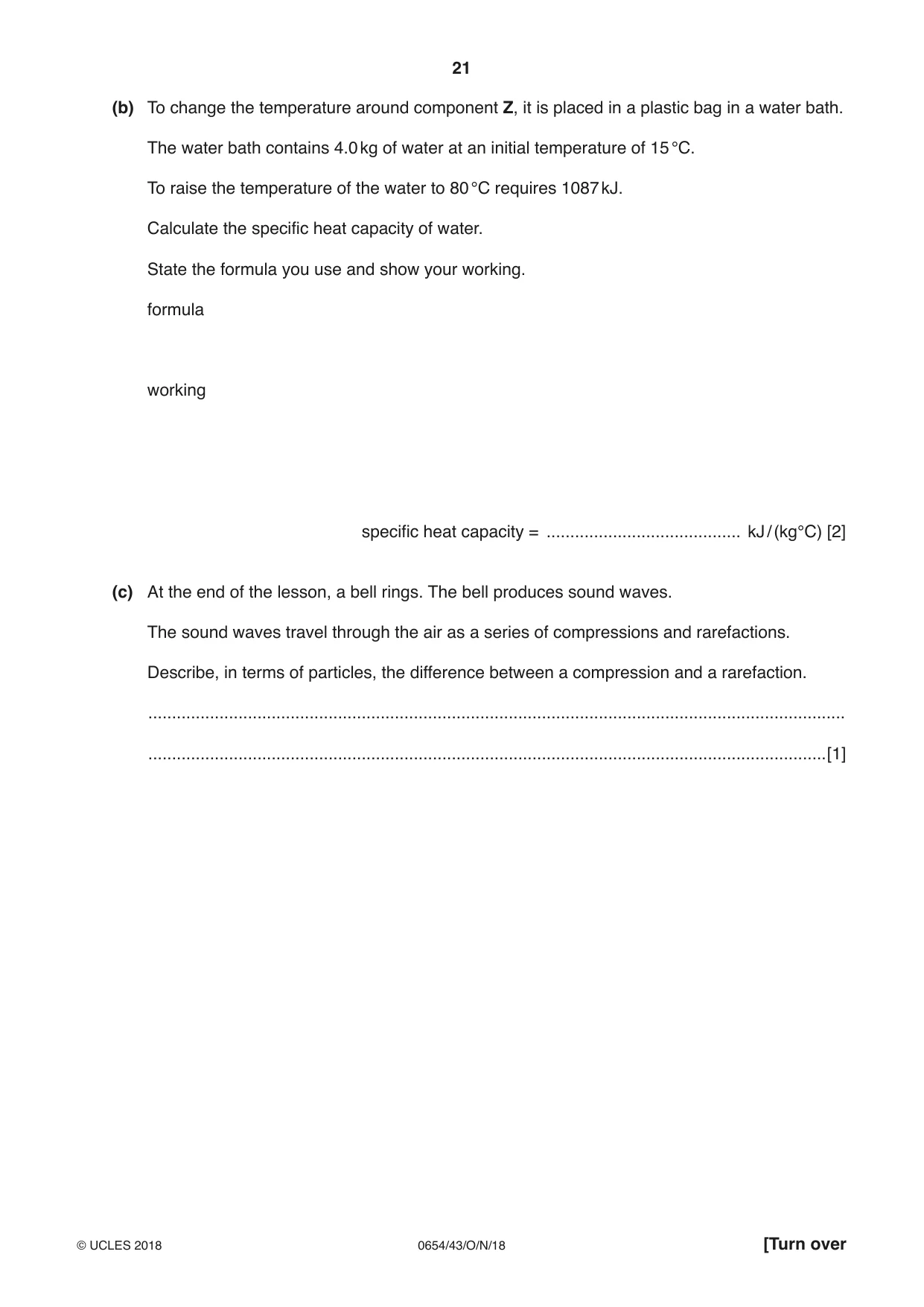 Cambridge IGCSE Sciences - Co-ordinated (Double) 0654 2018 Oct/Nov Paper 4 · Variant 3 question paper, page 21 of 32