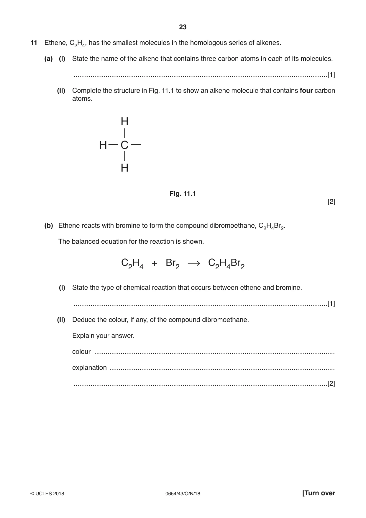 Cambridge IGCSE Sciences - Co-ordinated (Double) 0654 2018 Oct/Nov Paper 4 · Variant 3 question paper, page 23 of 32