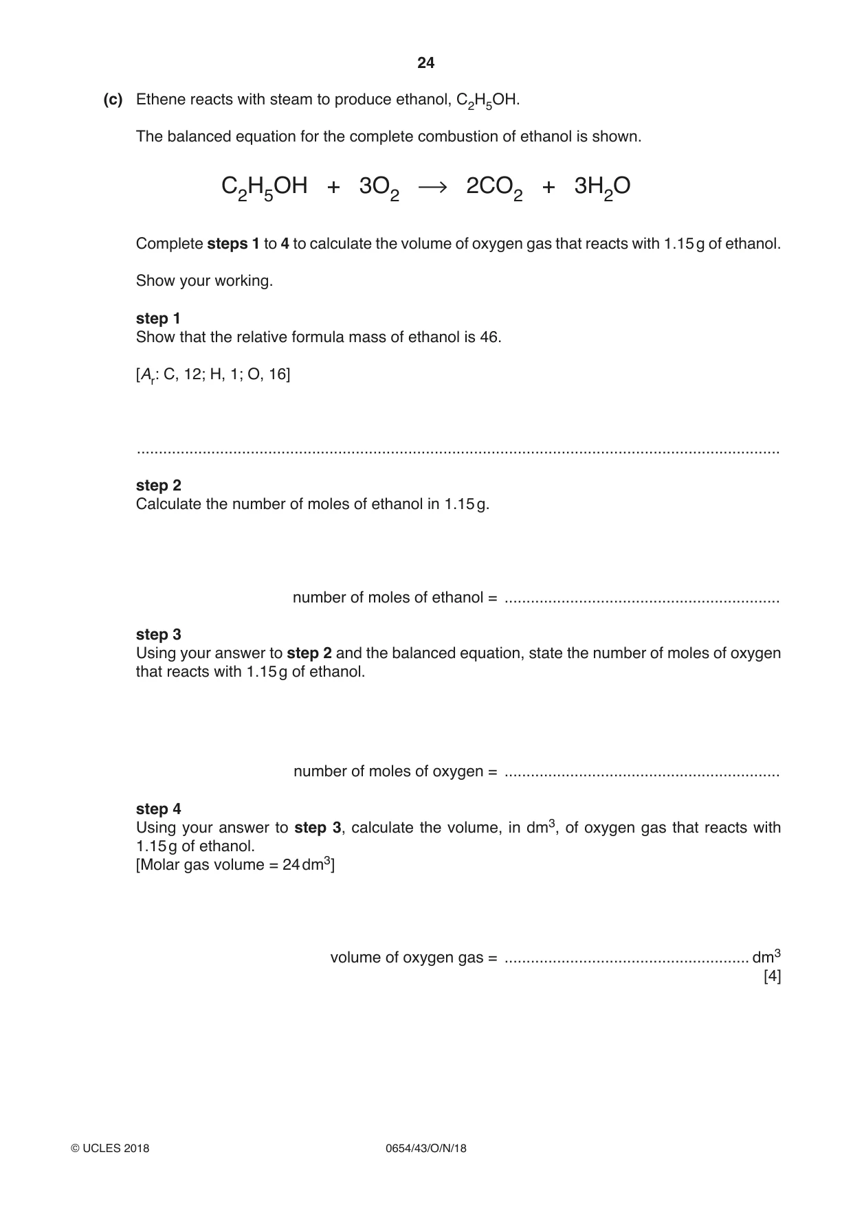 Cambridge IGCSE Sciences - Co-ordinated (Double) 0654 2018 Oct/Nov Paper 4 · Variant 3 question paper, page 24 of 32