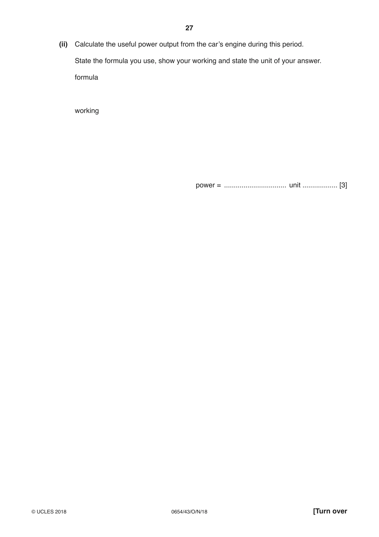 Cambridge IGCSE Sciences - Co-ordinated (Double) 0654 2018 Oct/Nov Paper 4 · Variant 3 question paper, page 27 of 32