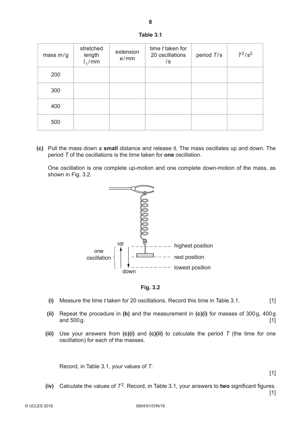 Cambridge IGCSE Sciences - Co-ordinated (Double) 0654 2018 Oct/Nov Paper 5 · Variant 1 question paper, page 8 of 12