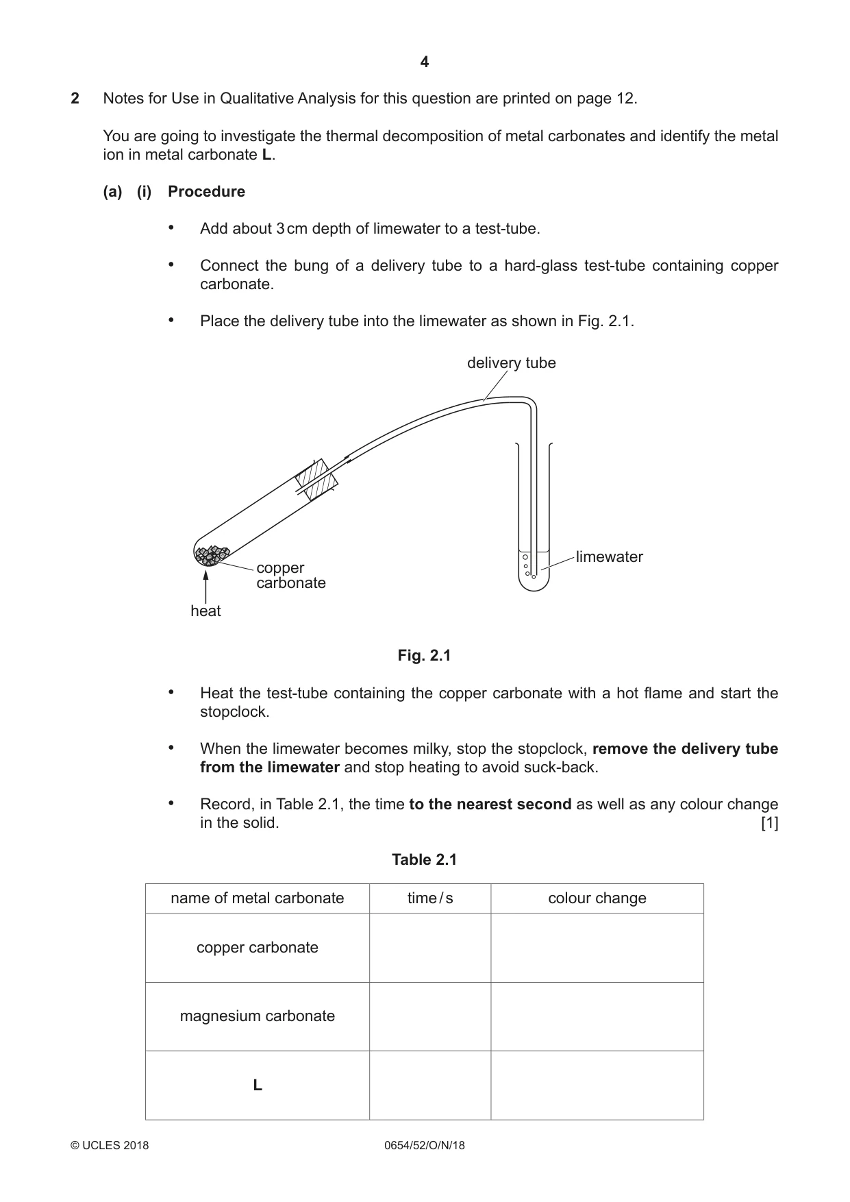 Cambridge IGCSE Sciences - Co-ordinated (Double) 0654 2018 Oct/Nov Paper 5 · Variant 2 question paper, page 4 of 12