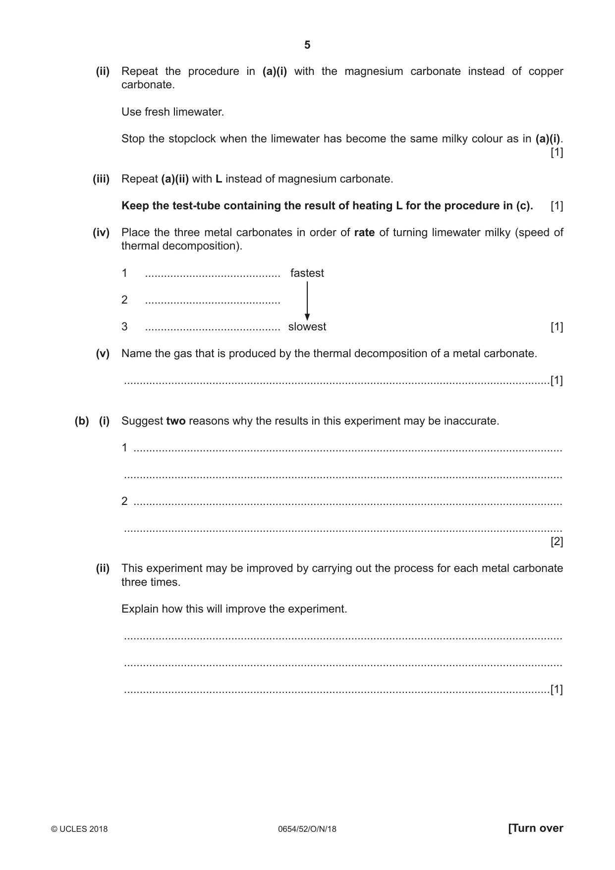 Cambridge IGCSE Sciences - Co-ordinated (Double) 0654 2018 Oct/Nov Paper 5 · Variant 2 question paper, page 5 of 12