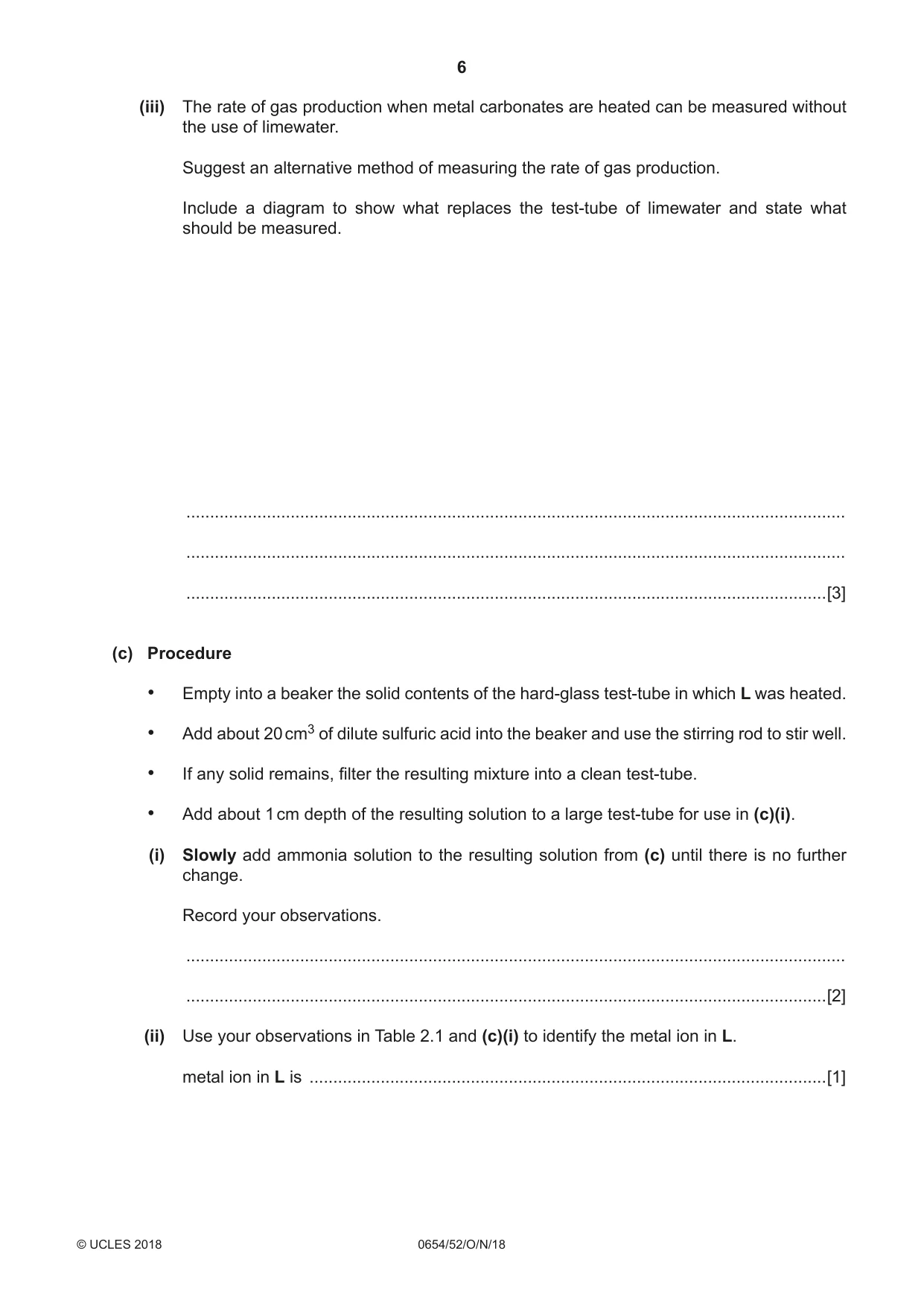 Cambridge IGCSE Sciences - Co-ordinated (Double) 0654 2018 Oct/Nov Paper 5 · Variant 2 question paper, page 6 of 12