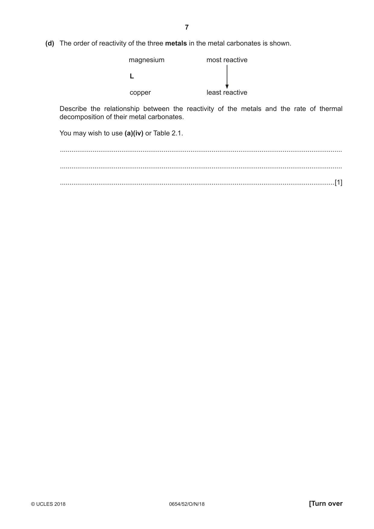 Cambridge IGCSE Sciences - Co-ordinated (Double) 0654 2018 Oct/Nov Paper 5 · Variant 2 question paper, page 7 of 12