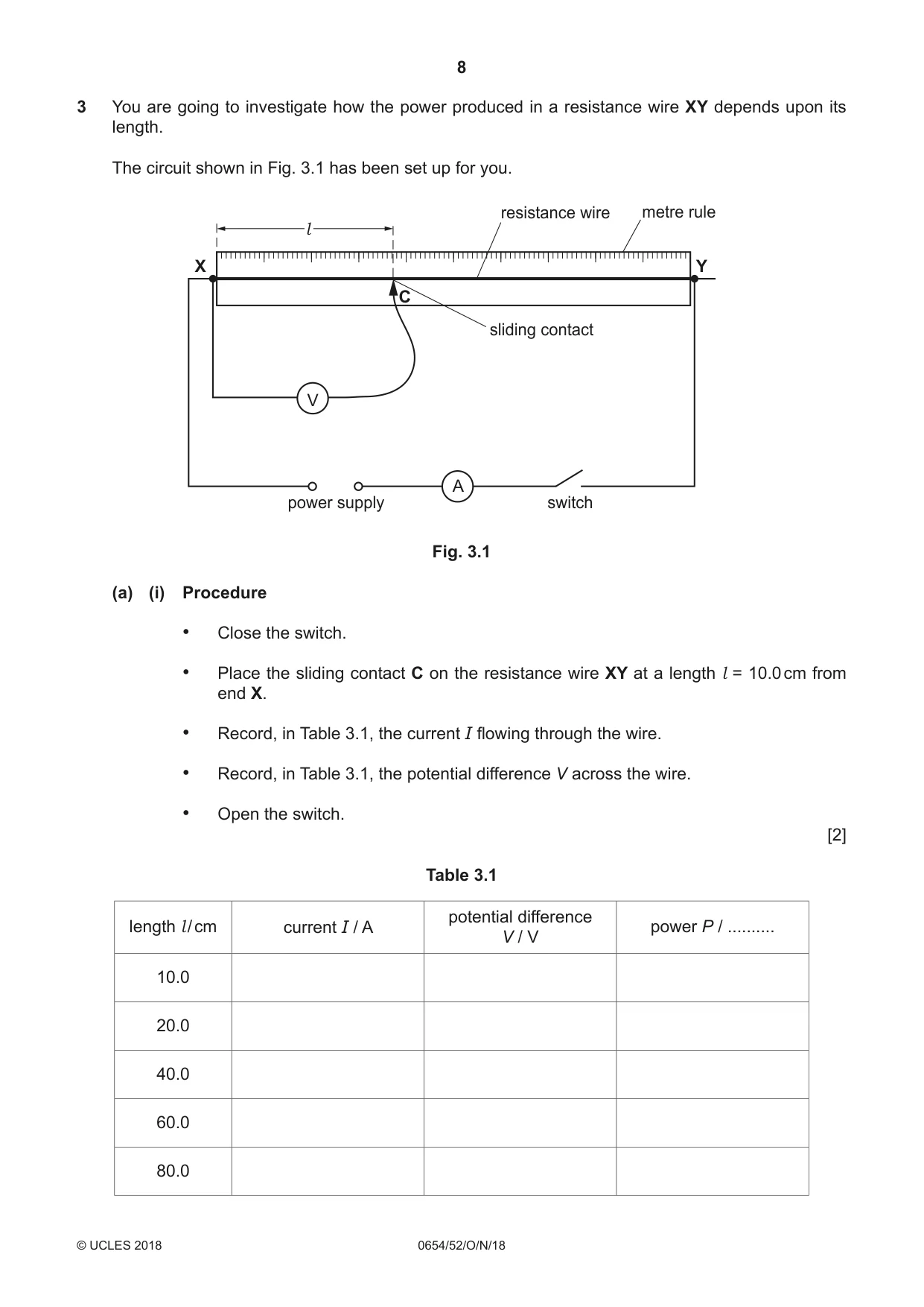 Cambridge IGCSE Sciences - Co-ordinated (Double) 0654 2018 Oct/Nov Paper 5 · Variant 2 question paper, page 8 of 12
