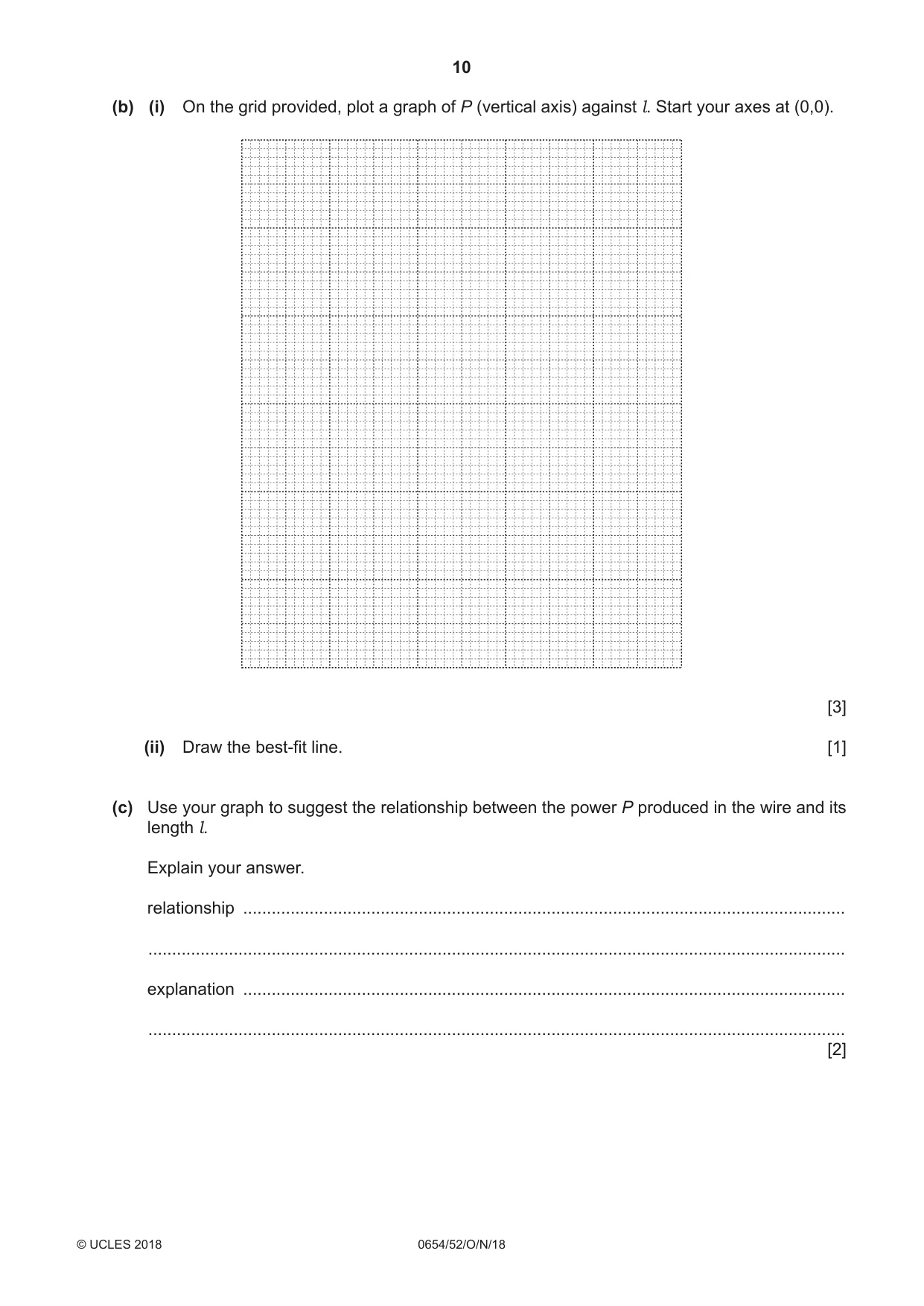 Cambridge IGCSE Sciences - Co-ordinated (Double) 0654 2018 Oct/Nov Paper 5 · Variant 2 question paper, page 10 of 12