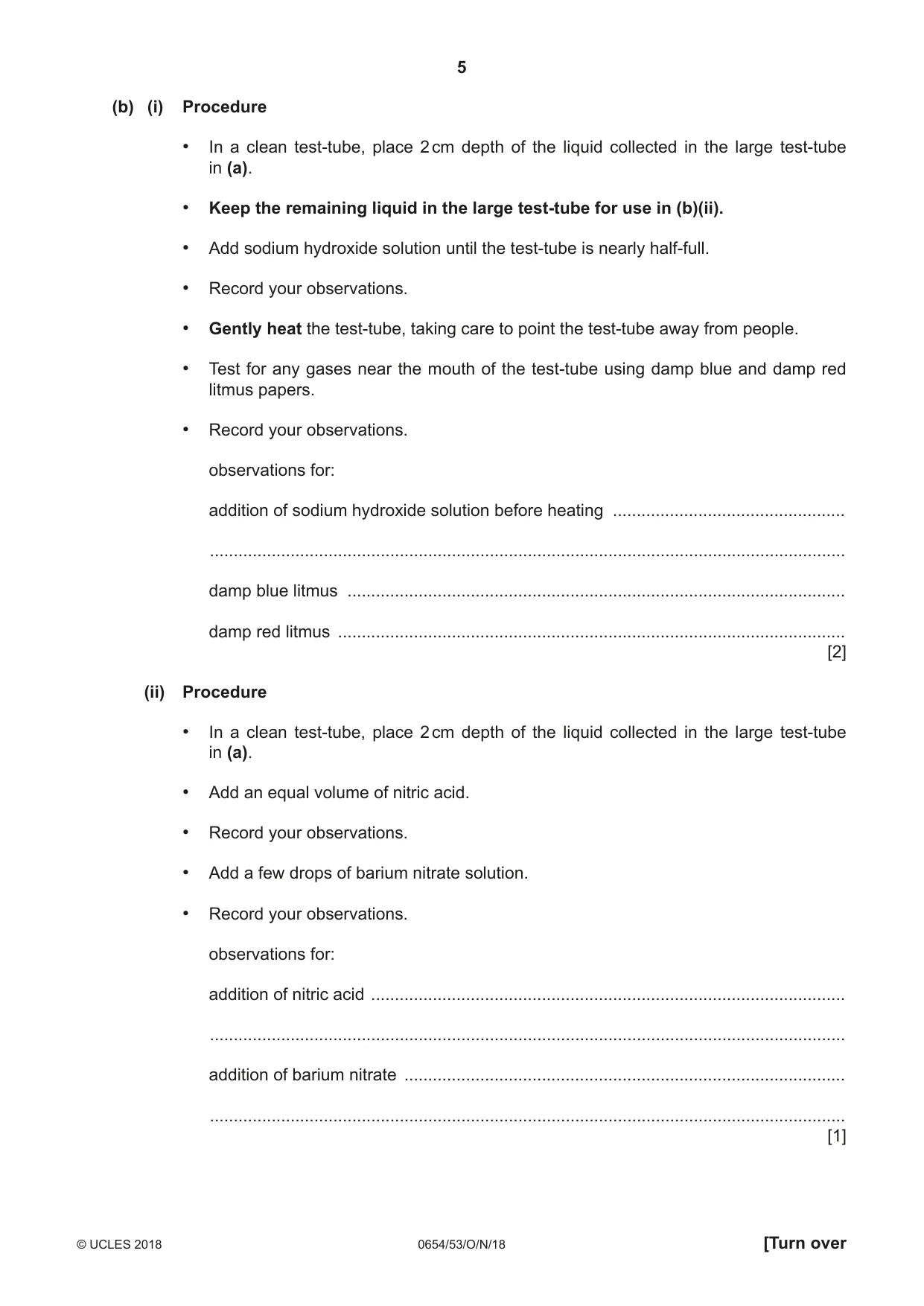 Cambridge IGCSE Sciences - Co-ordinated (Double) 0654 2018 Oct/Nov Paper 5 · Variant 3 question paper, page 5 of 12