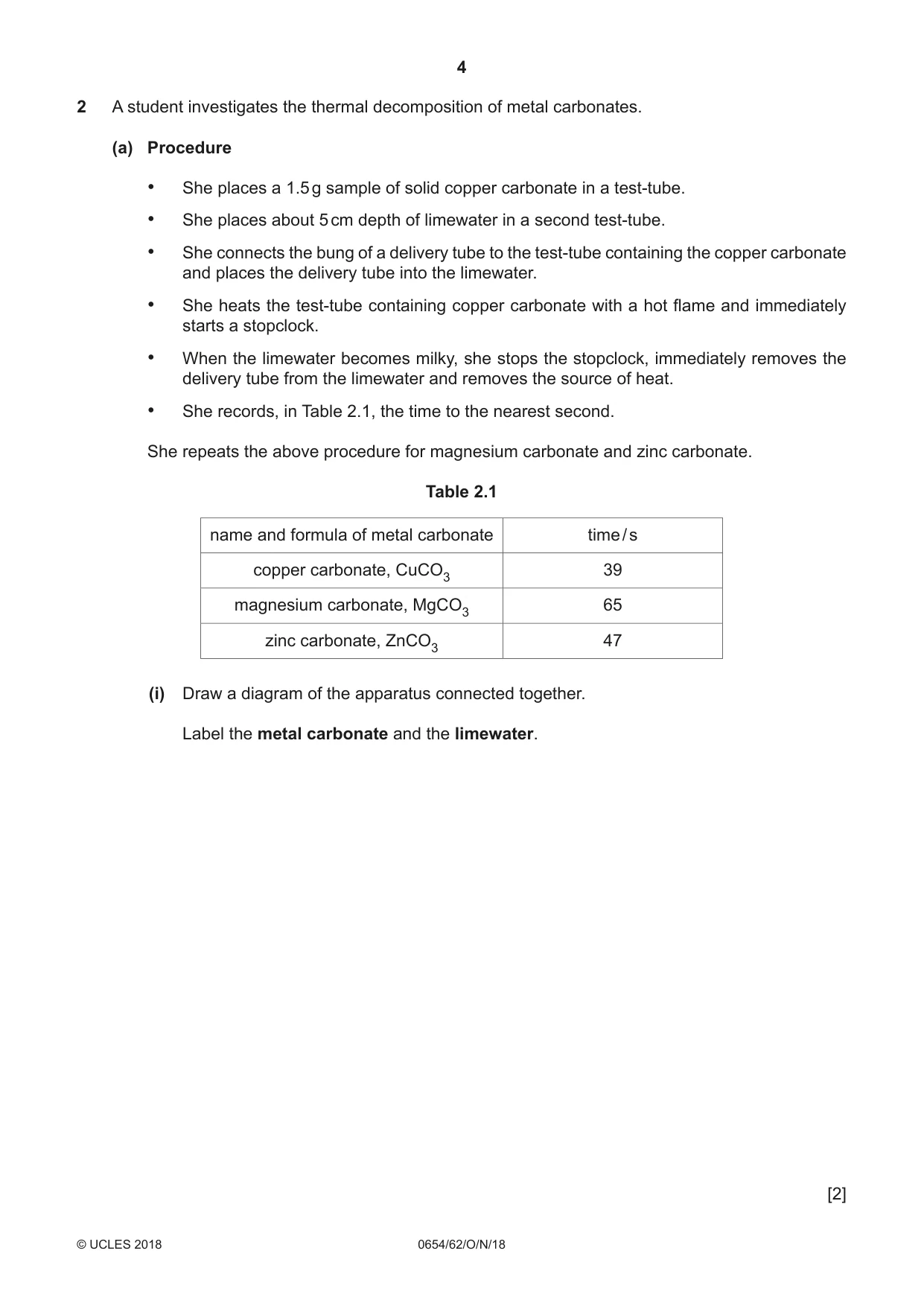 Cambridge IGCSE Sciences - Co-ordinated (Double) 0654 2018 Oct/Nov Paper 6 · Variant 2 question paper, page 4 of 20