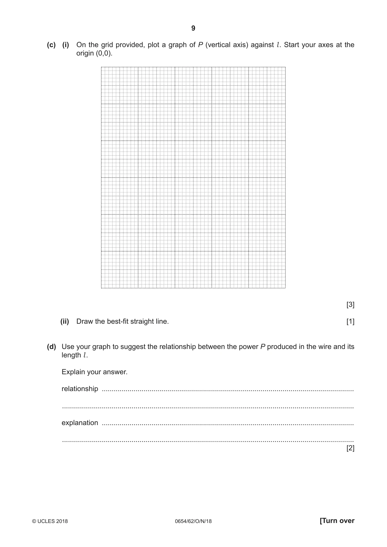 Cambridge IGCSE Sciences - Co-ordinated (Double) 0654 2018 Oct/Nov Paper 6 · Variant 2 question paper, page 9 of 20