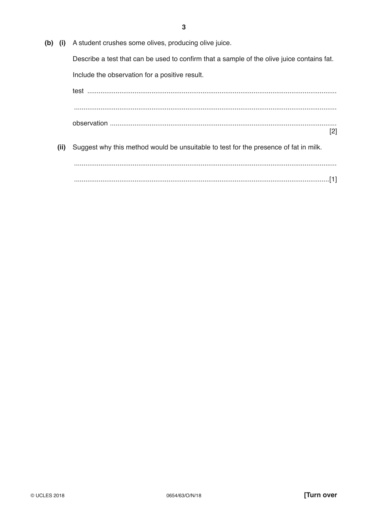 Cambridge IGCSE Sciences - Co-ordinated (Double) 0654 2018 Oct/Nov Paper 6 · Variant 3 question paper, page 3 of 20