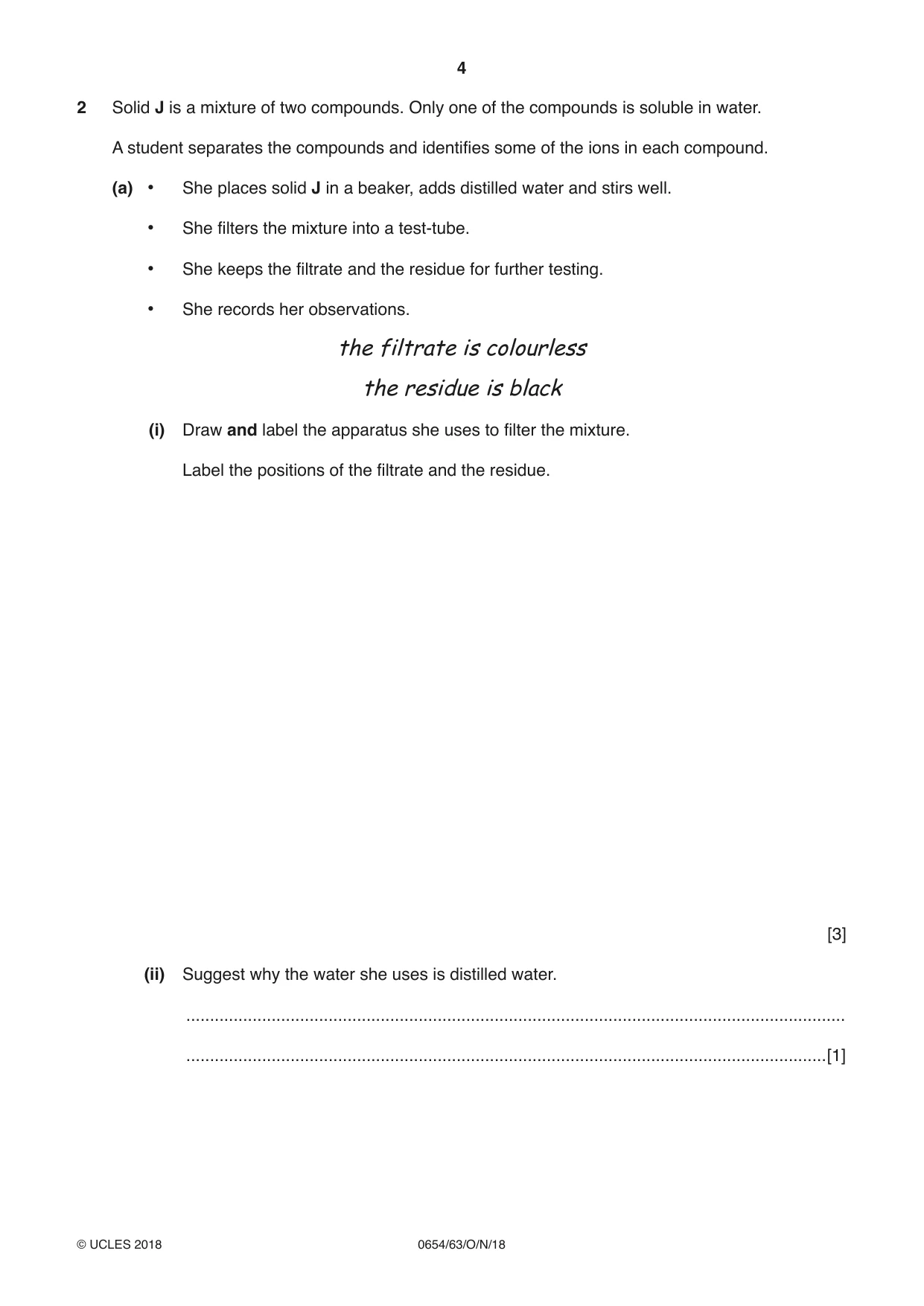 Cambridge IGCSE Sciences - Co-ordinated (Double) 0654 2018 Oct/Nov Paper 6 · Variant 3 question paper, page 4 of 20
