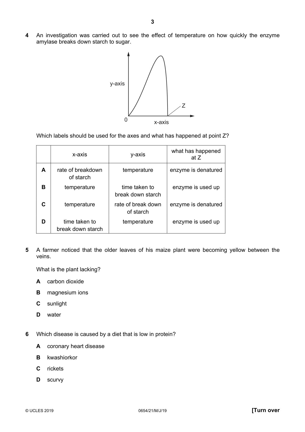 Cambridge IGCSE Sciences - Co-ordinated (Double) 0654 2019 May/June Paper 2 · Variant 1 question paper, page 3 of 16