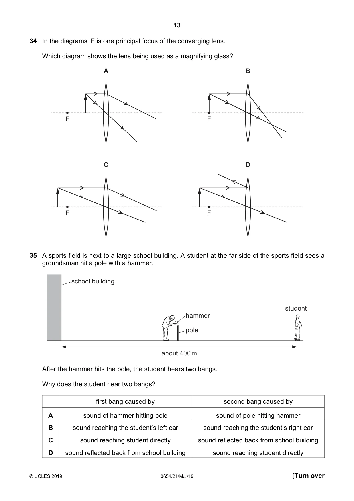 Cambridge IGCSE Sciences - Co-ordinated (Double) 0654 2019 May/June Paper 2 · Variant 1 question paper, page 13 of 16