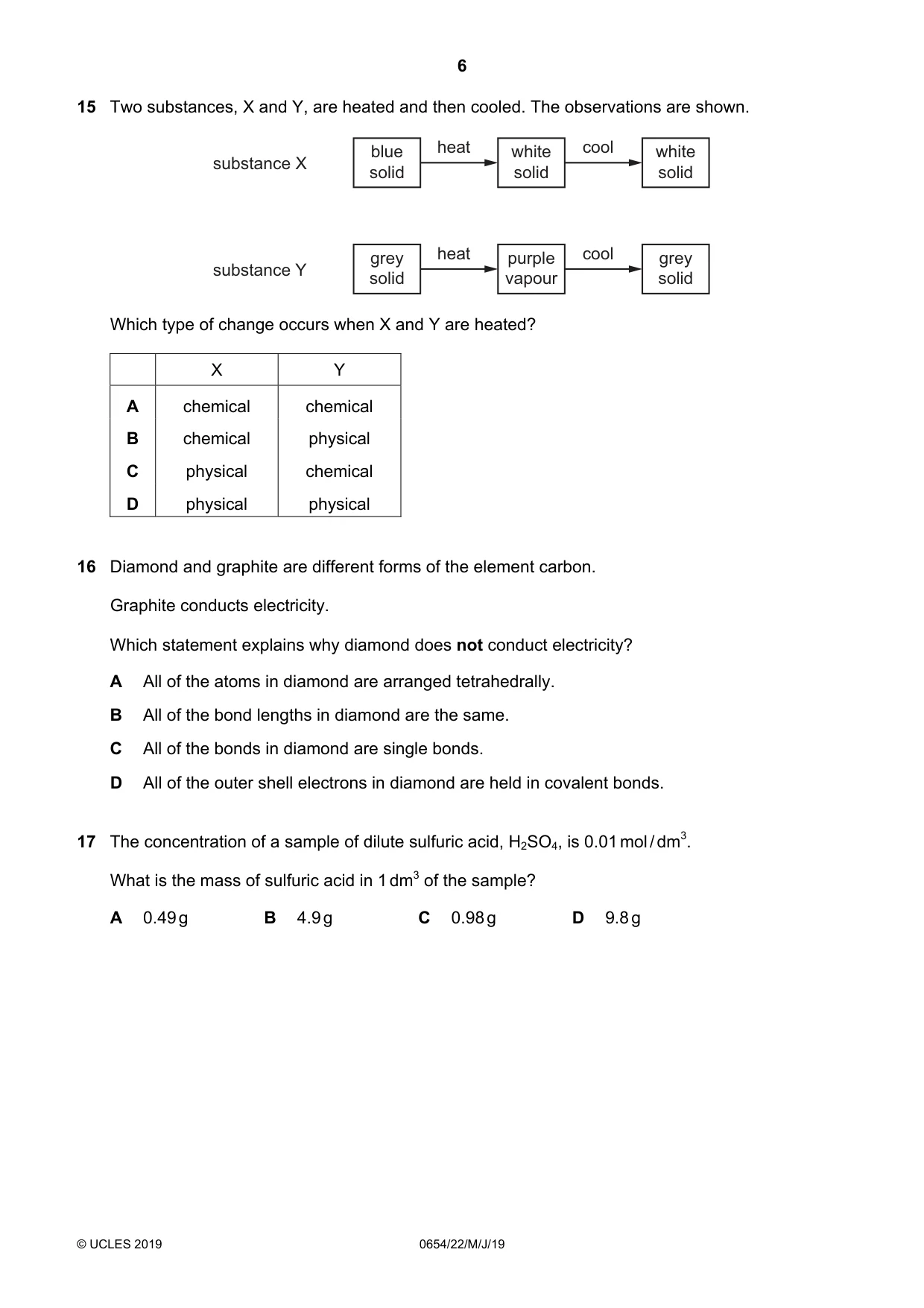 Cambridge IGCSE Sciences - Co-ordinated (Double) 0654 2019 May/June Paper 2 · Variant 2 question paper, page 6 of 20