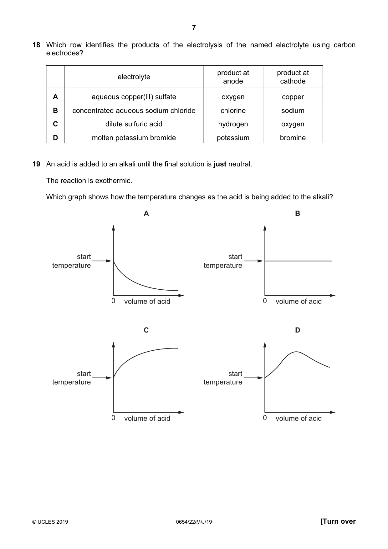 Cambridge IGCSE Sciences - Co-ordinated (Double) 0654 2019 May/June Paper 2 · Variant 2 question paper, page 7 of 20