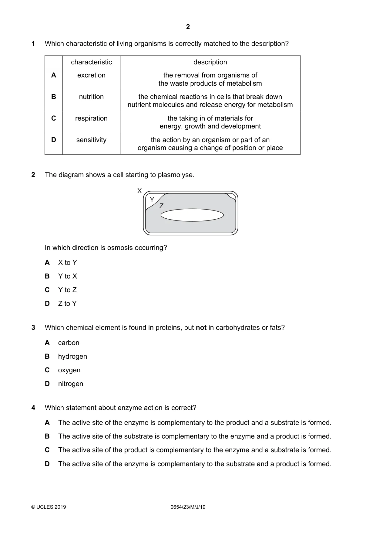 Cambridge IGCSE Sciences - Co-ordinated (Double) 0654 2019 May/June Paper 2 · Variant 3 question paper, page 2 of 16