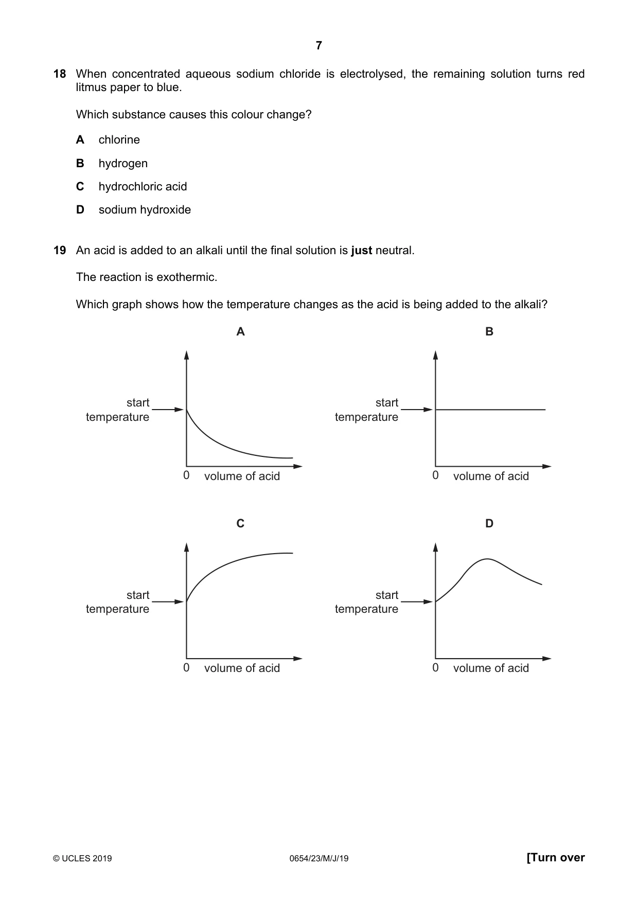 Cambridge IGCSE Sciences - Co-ordinated (Double) 0654 2019 May/June Paper 2 · Variant 3 question paper, page 7 of 16